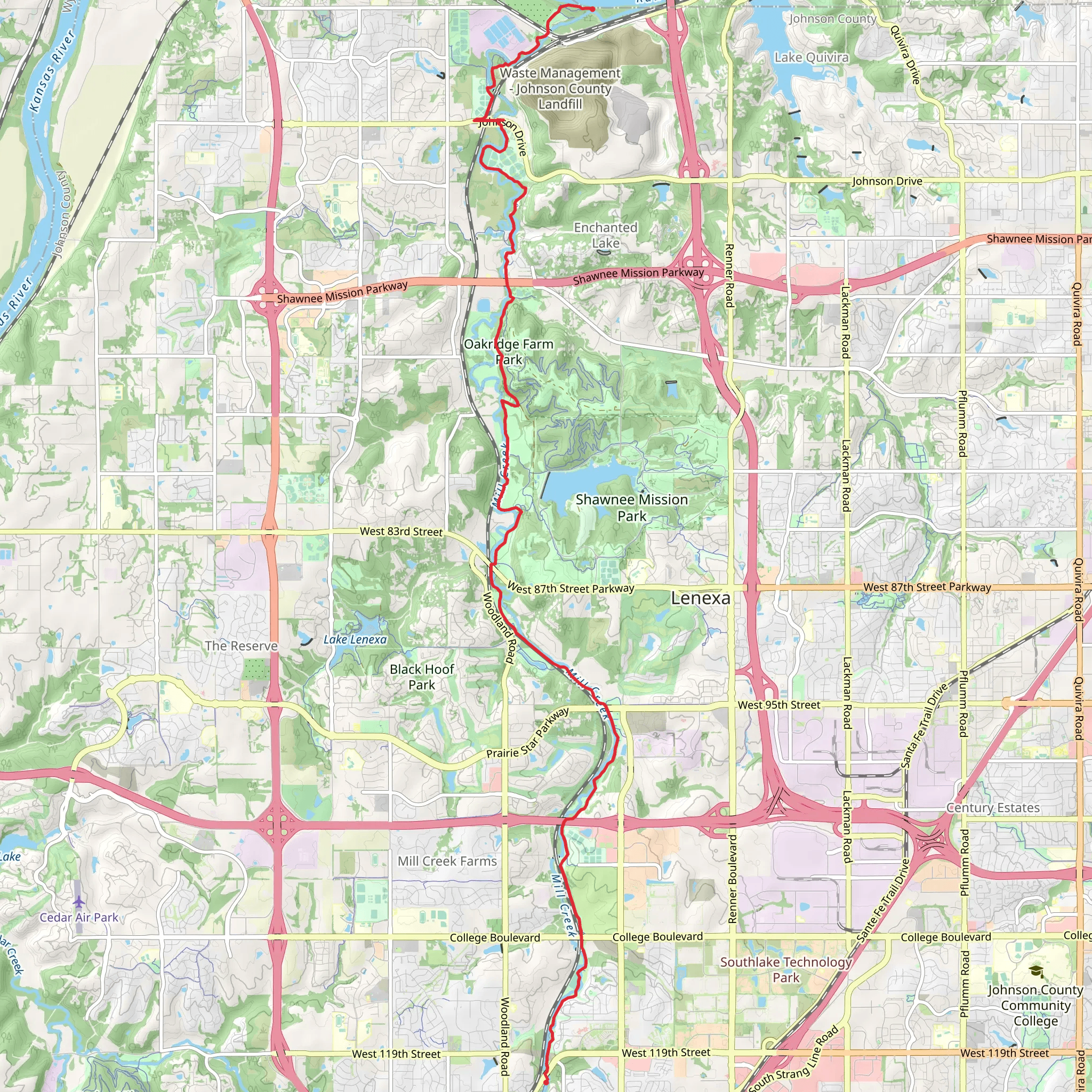 Gary L Haller Trail-Mill Creek Trail mobile static map