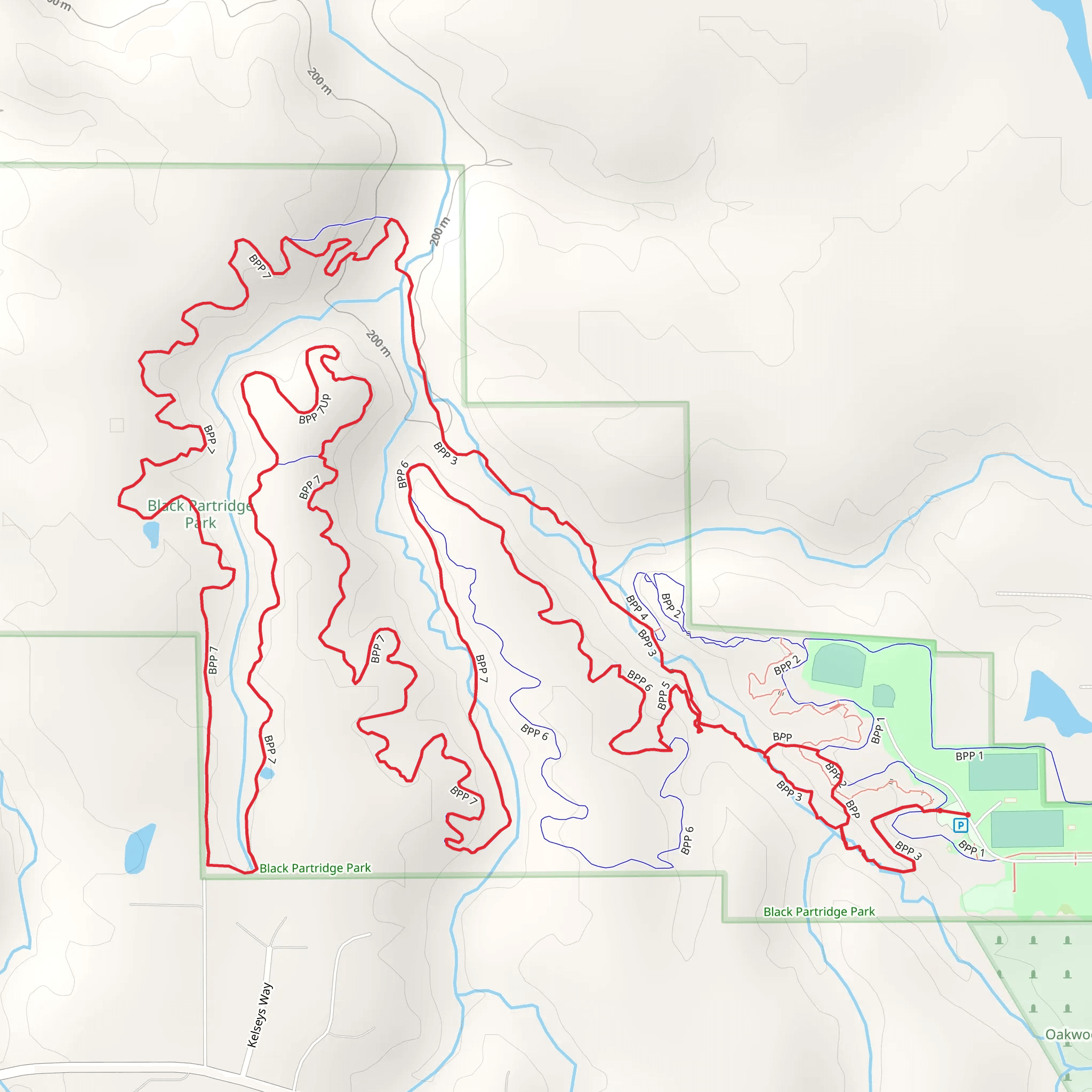 Black Partridge Park Loop mobile static map