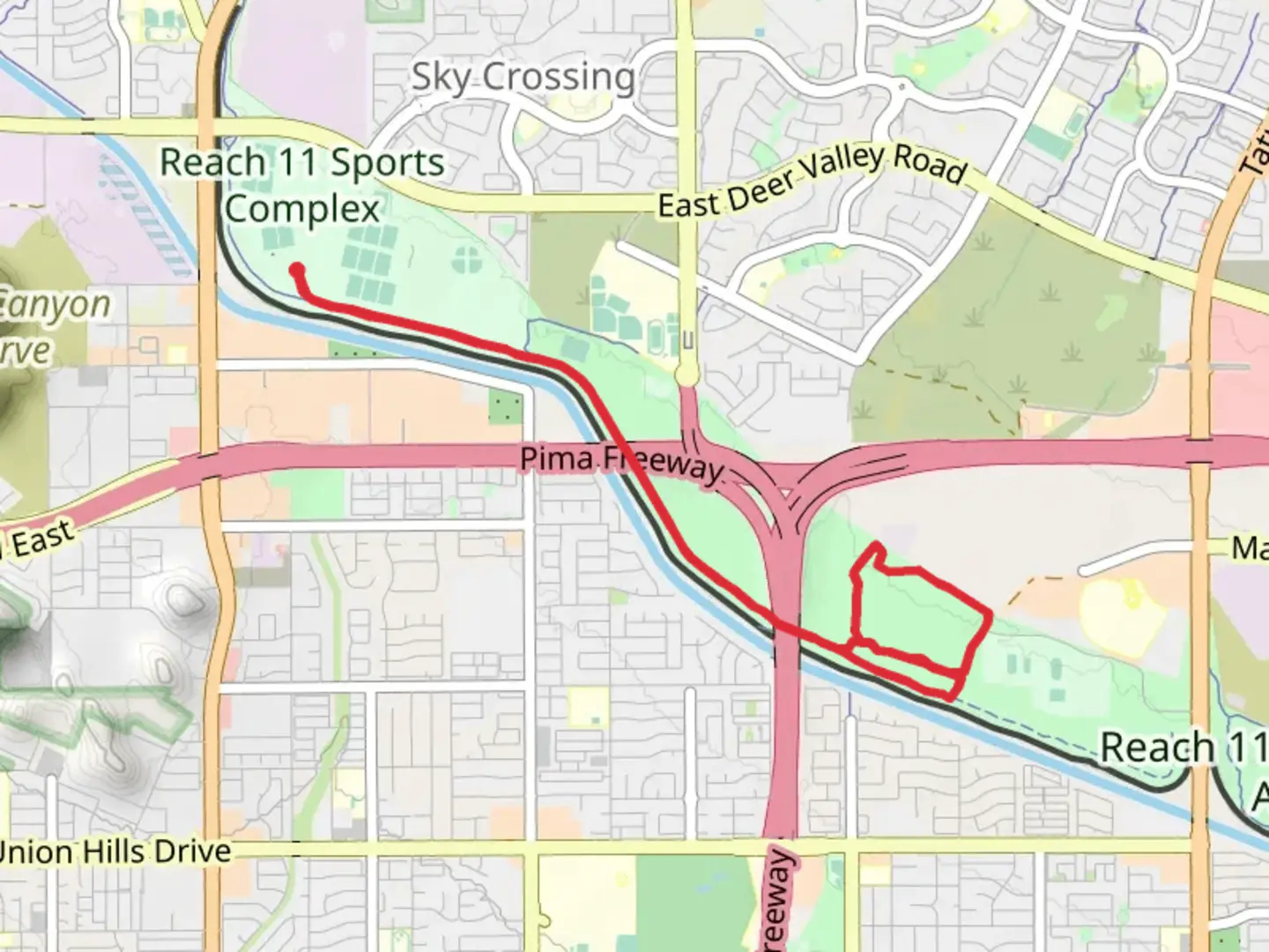 An image depicting the trail Loop along Central Arizona Project Canal and its surrounding area.