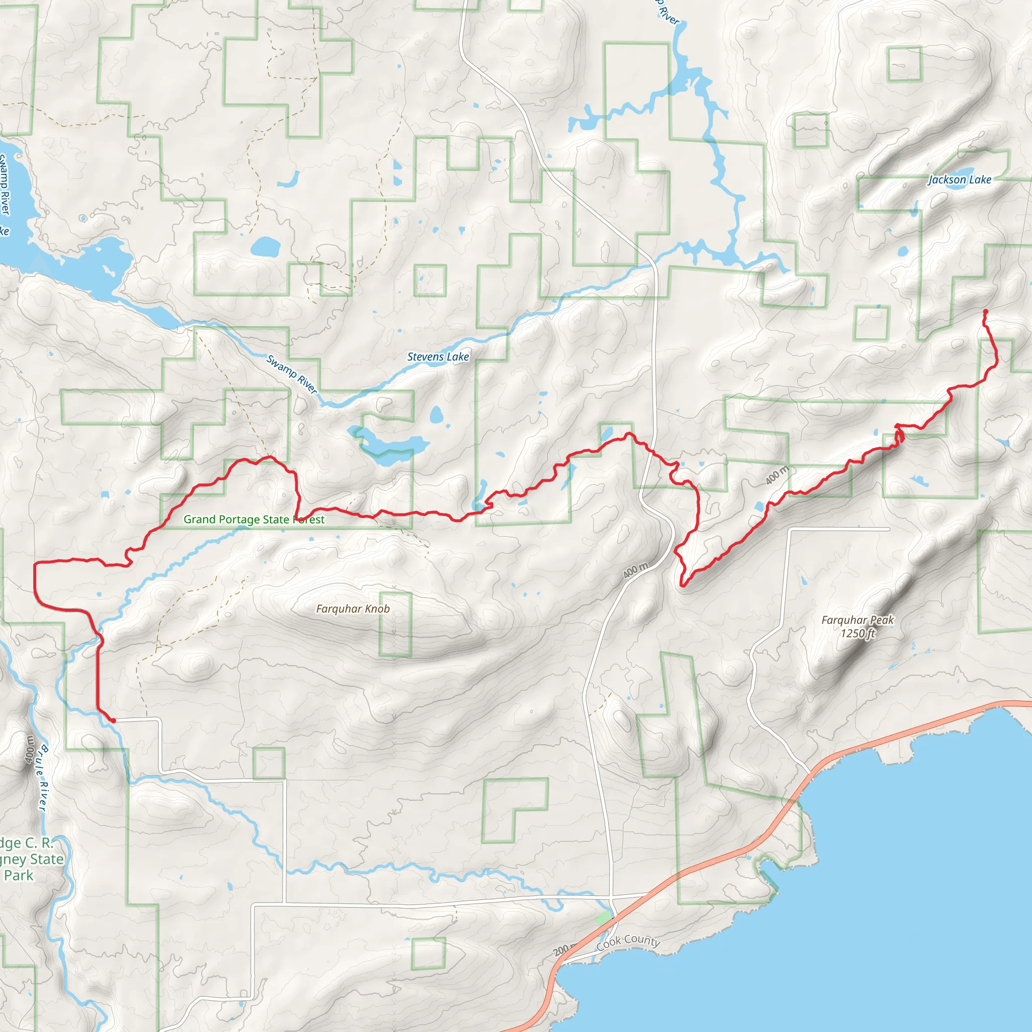 Superior Hiking Trail from Camp 20 Road mobile static map