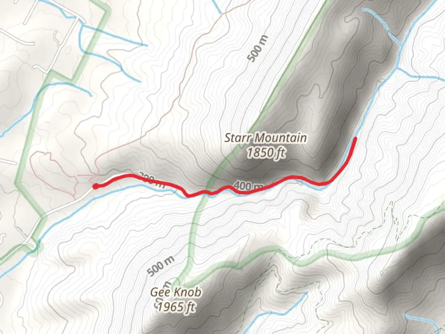 An image depicting the trail Gee Creek and its surrounding area.
