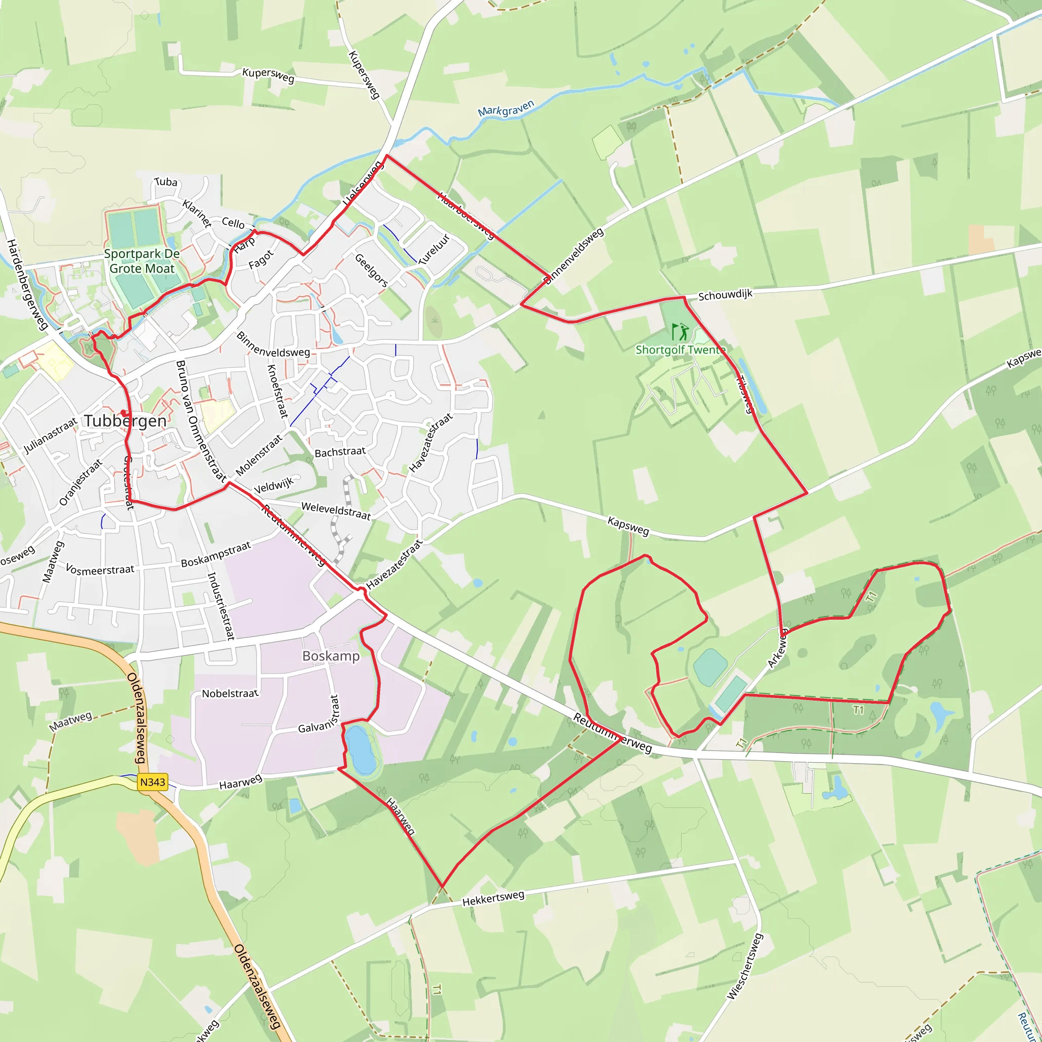 Baasdam - Blauwe Route and Hilligenpad Loop mobile static map