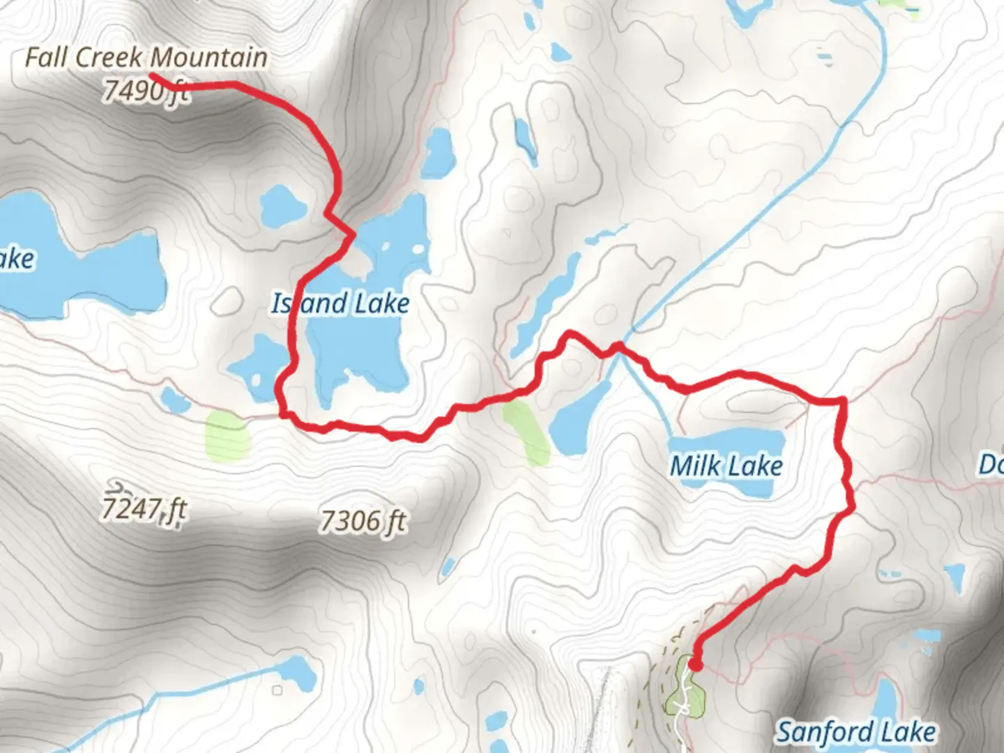 An image depicting the trail Crooked Lake Trail to Grouse Ridge Trail and its surrounding area.