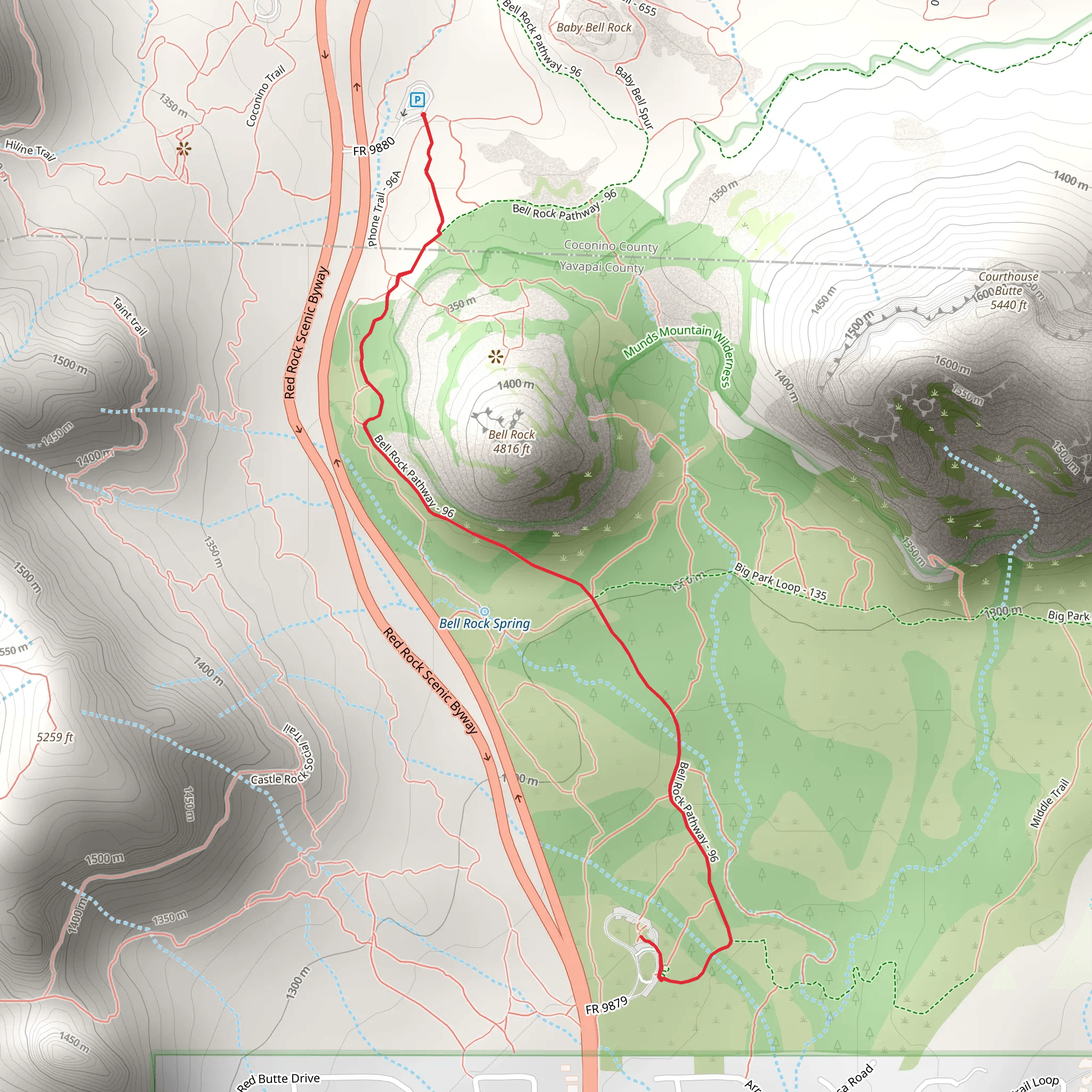 Bell Rock Pathway mobile static map