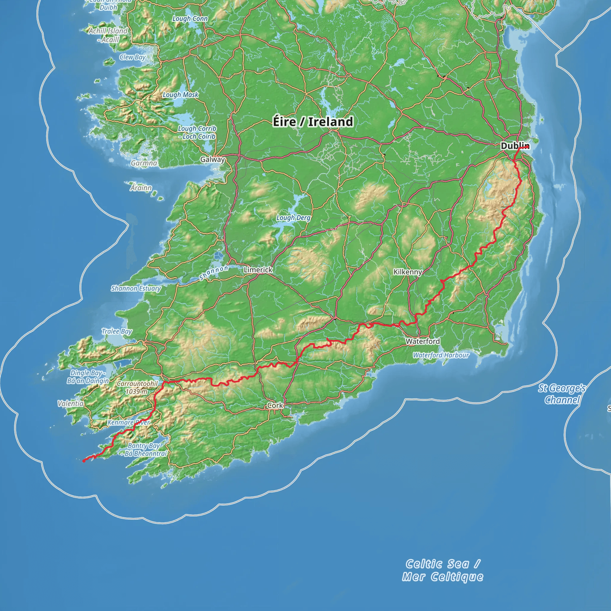 E8 Coast To Coast Walk Ireland mobile static map
