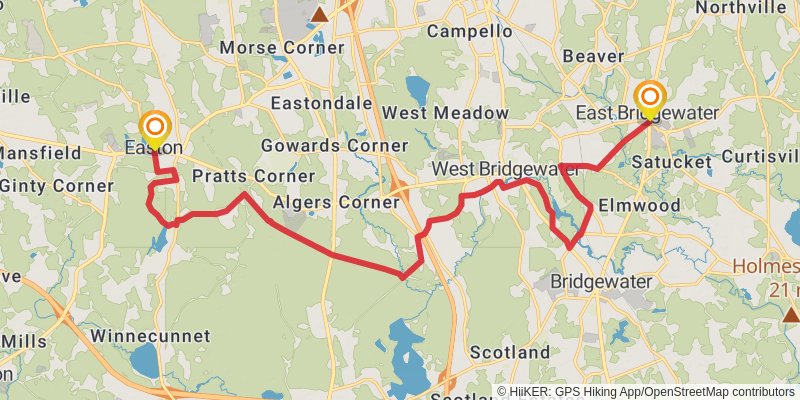 Bay Circuit Trail stage 15 Map