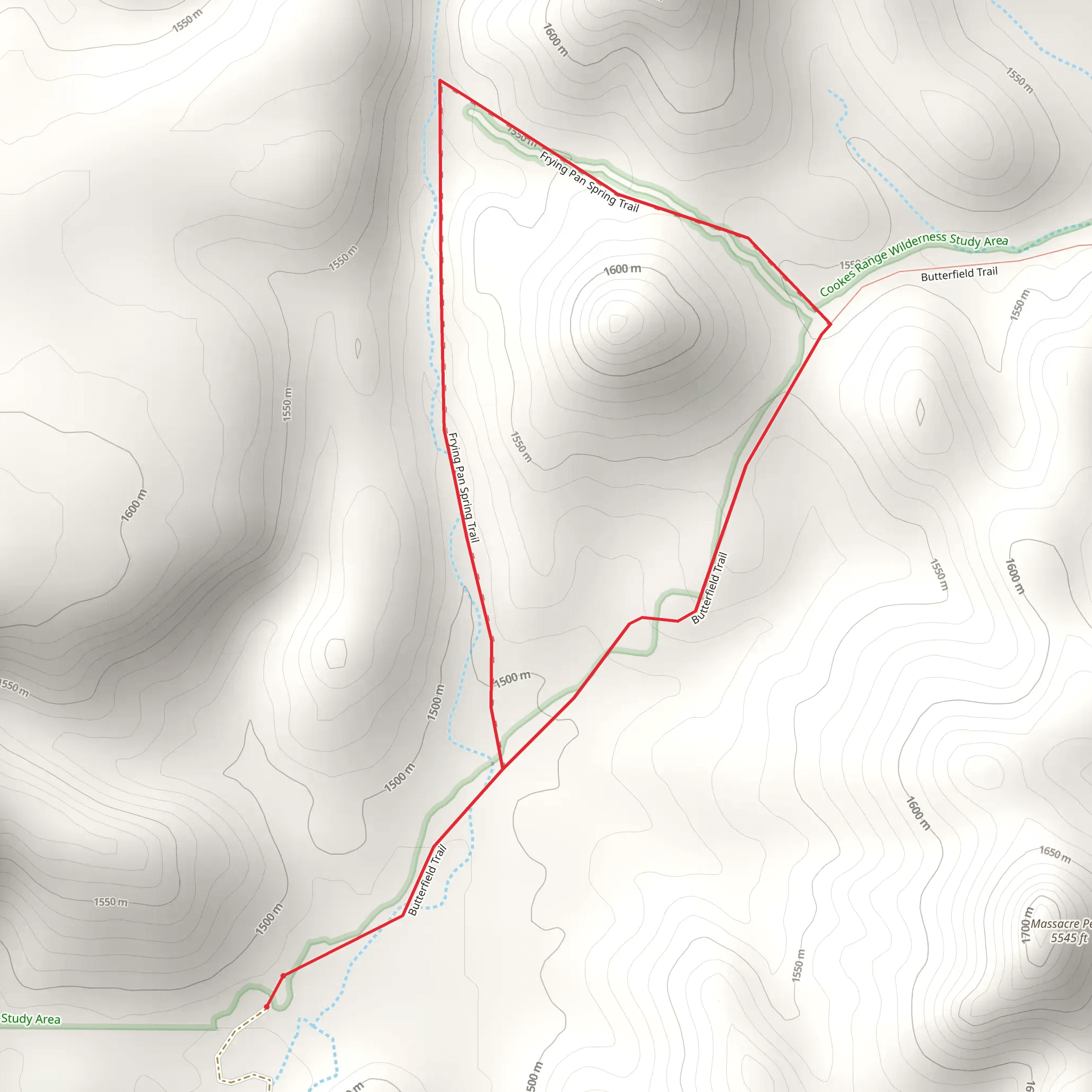 Frying Pan Spring Trail and Butterfield Loop Trail mobile static map