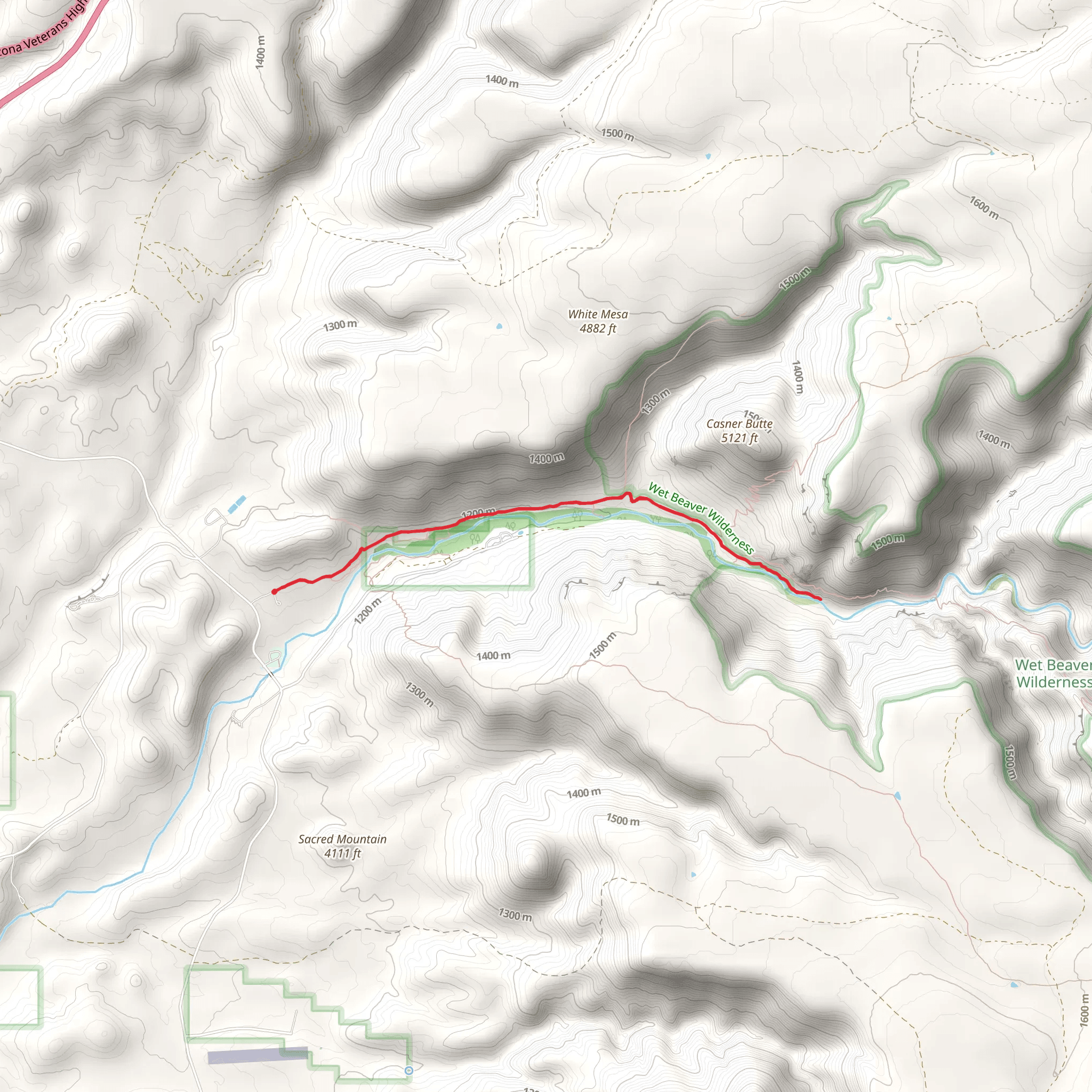 Weir Trail via Bell Trail mobile static map