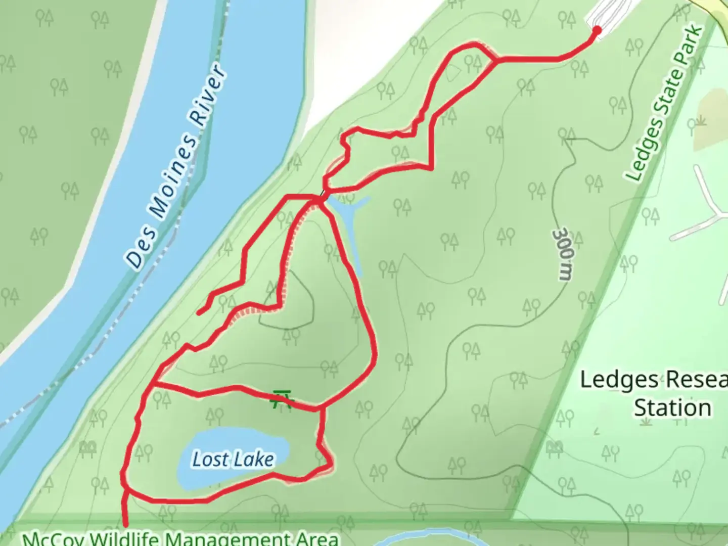 An image depicting the trail Katina Pond and Lost Lake Loop and its surrounding area.