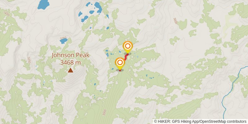 Little Whitney to Big Whitney Meadow via Theodore Solomons Trail stage 3 Map