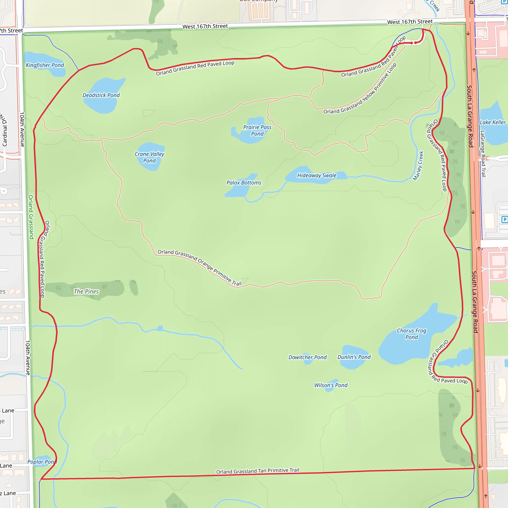 Orland Grassland Red Paved Loop - Orland Grassland mobile static map