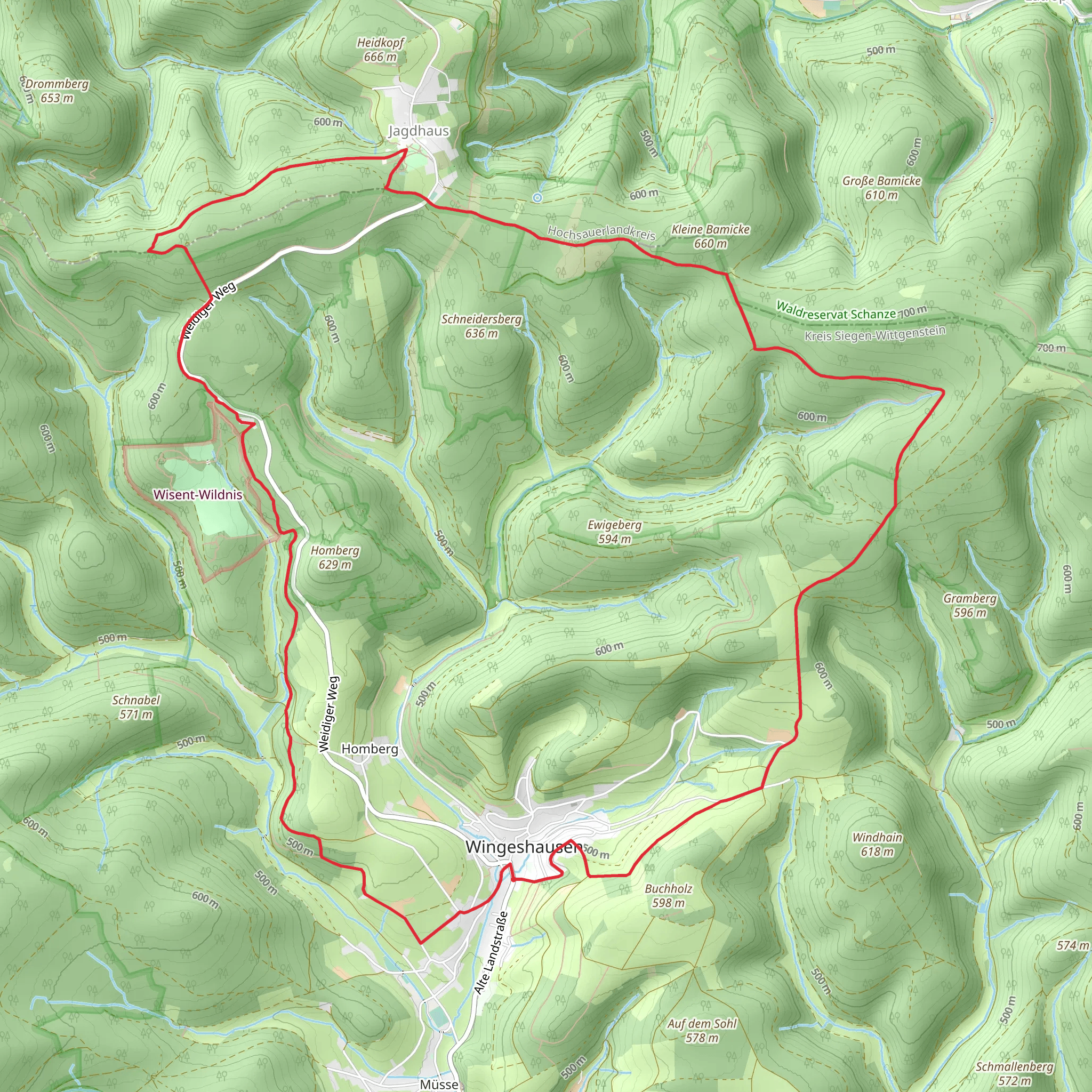 Homberg to Jagdhaus Loop mobile static map