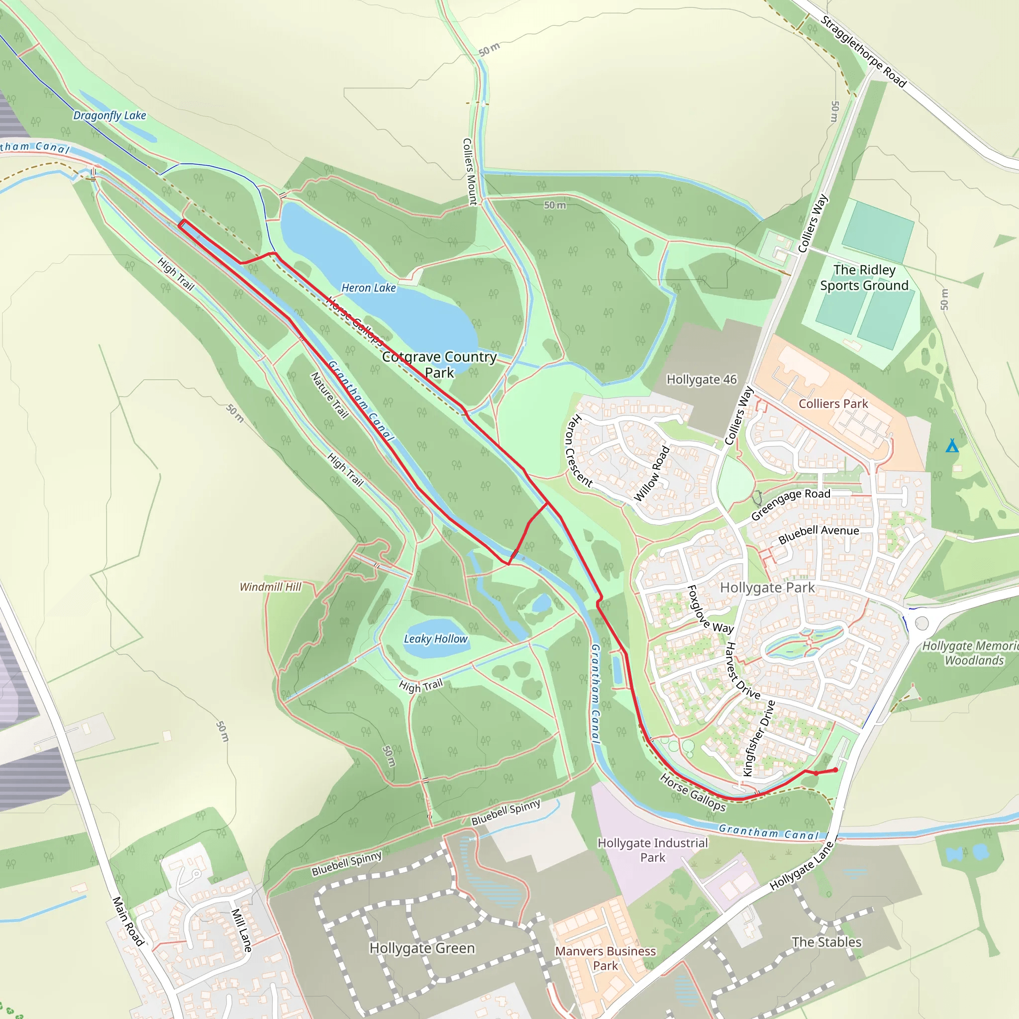 Cotgrave Country Park and Heron Lake Loop mobile static map