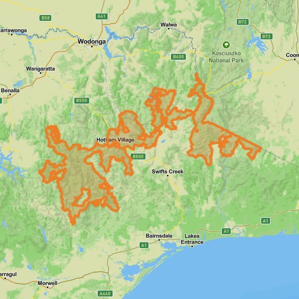 Alpine National Park mobile static map