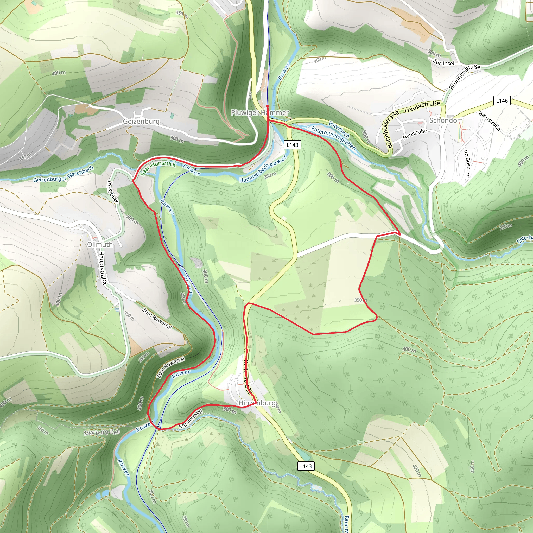 Pluwig-Hammer to Hinzenburg Loop mobile static map