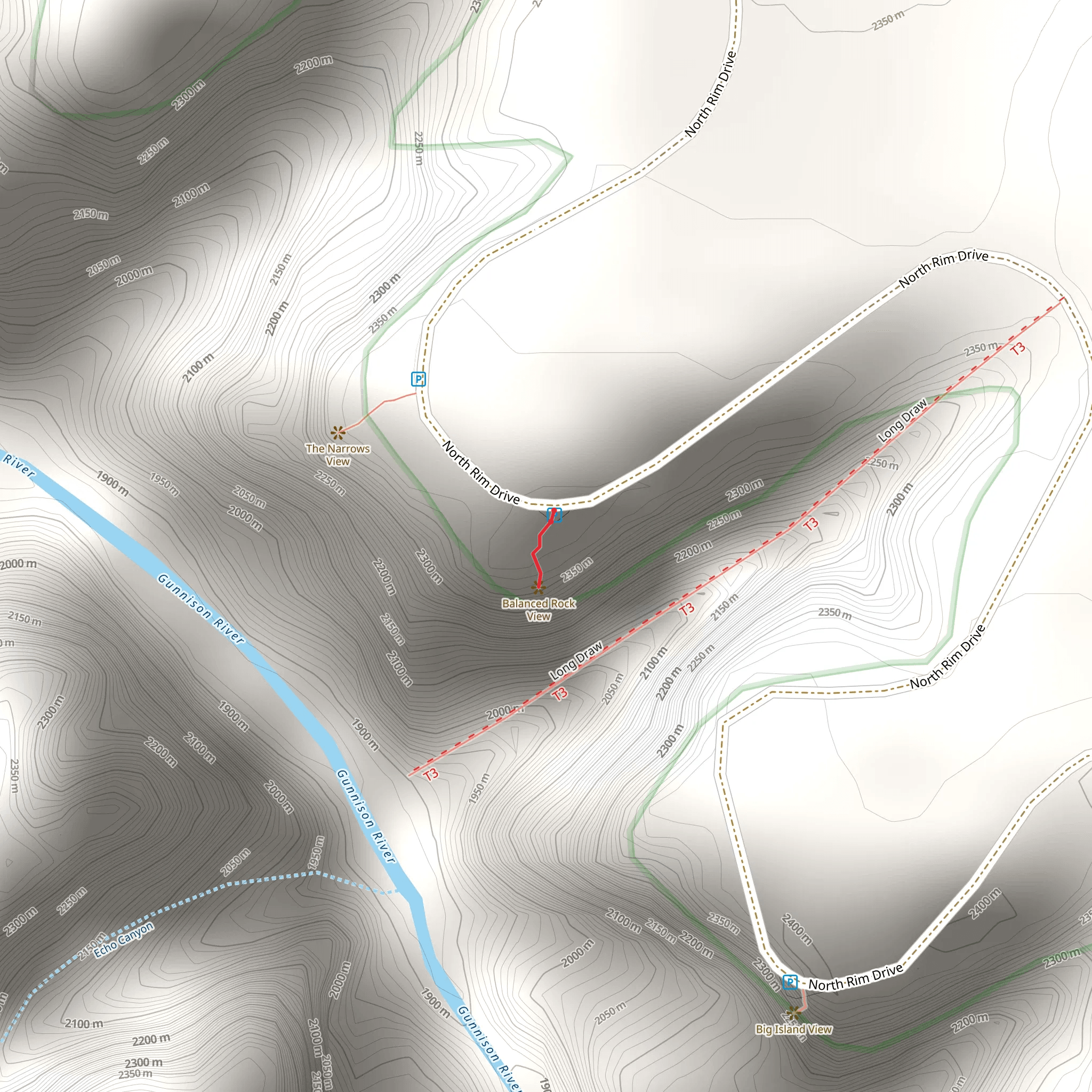 North Rim Road Walk mobile static map