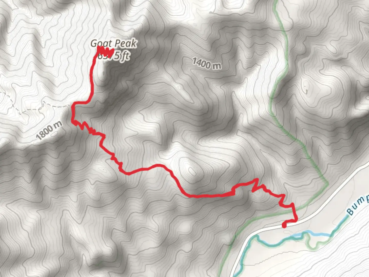 An image depicting the trail Goat Peak via Goat Creek Trail and its surrounding area.