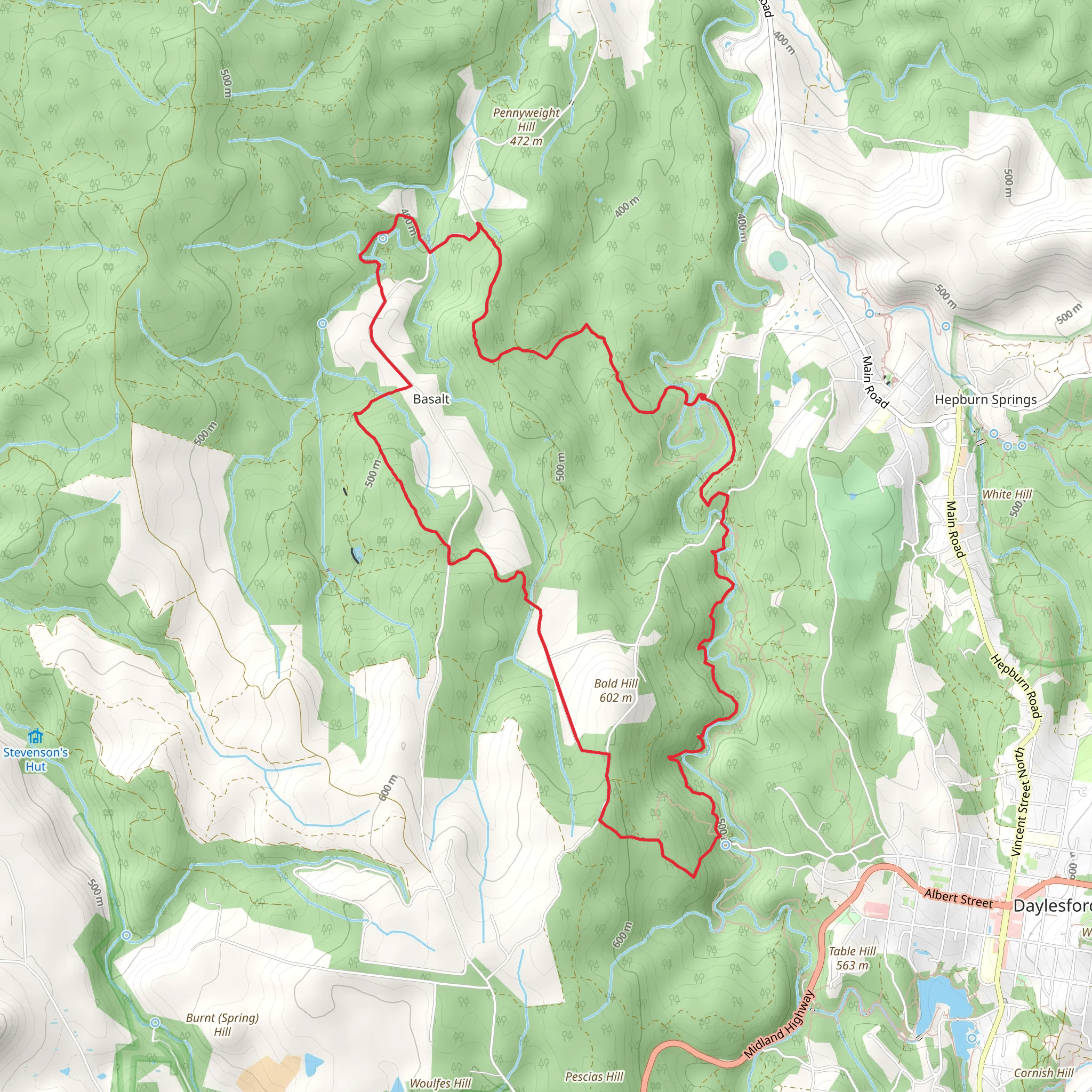 Blowhole and Bald Hill Trail mobile static map