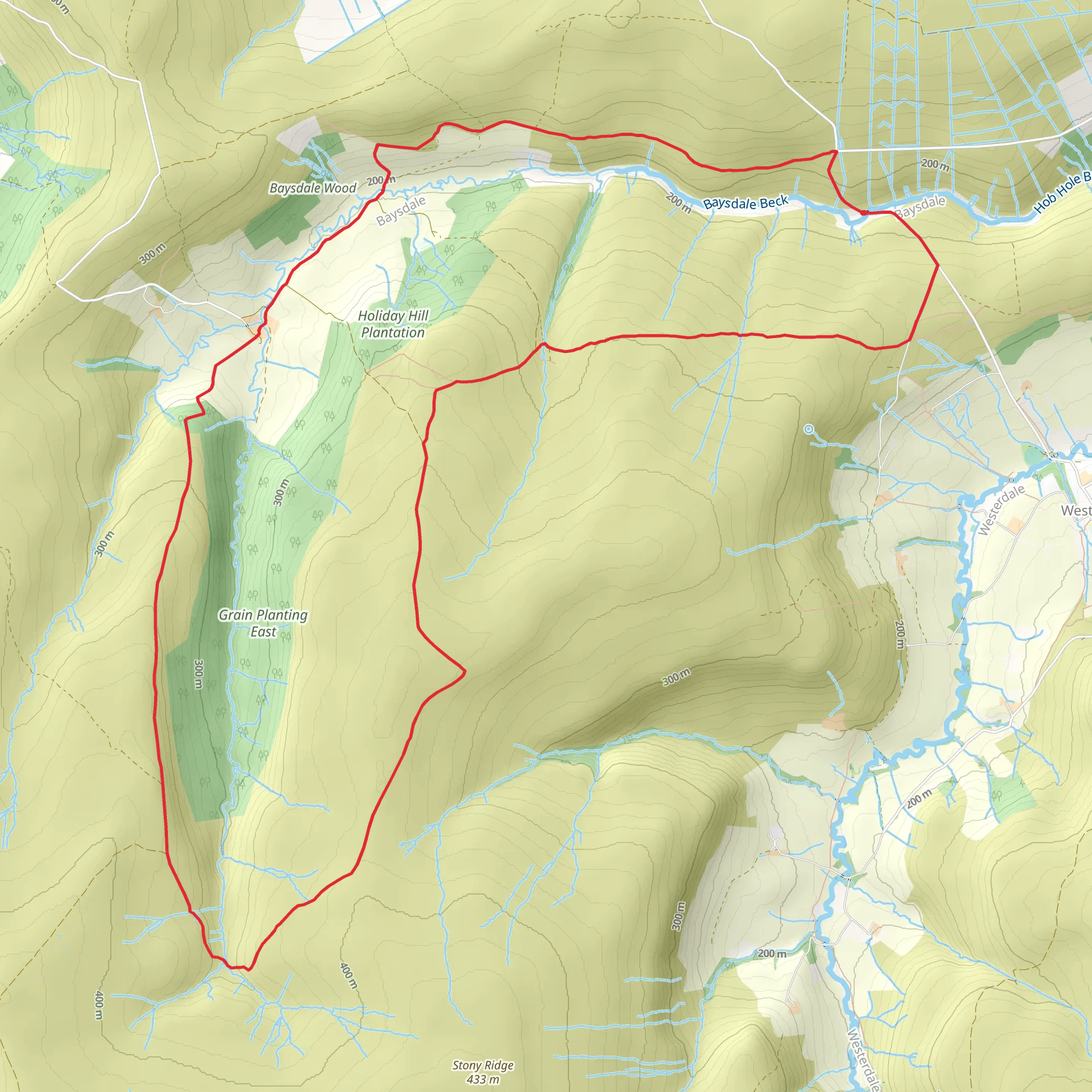 Baysdale Circular from Hob Hole mobile static map