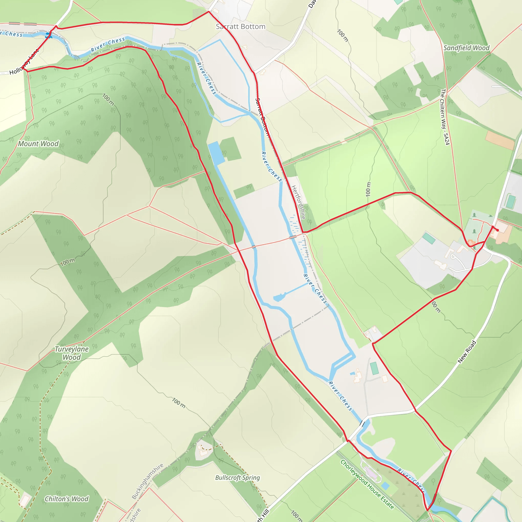 Sarrattmil Bridge and Mount Wood Loop mobile static map