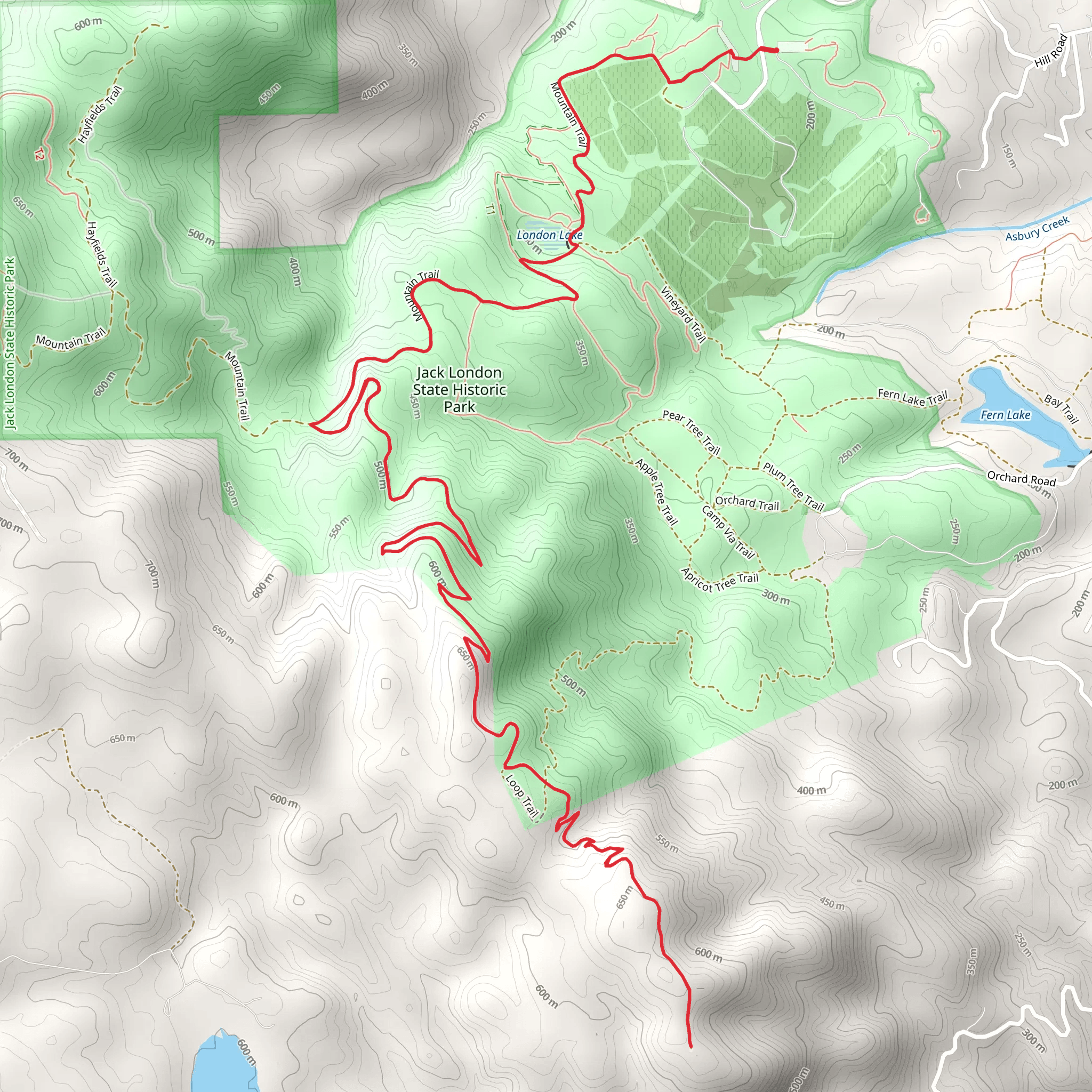 East SLope Sonoma Mountain Ridge Trail mobile static map