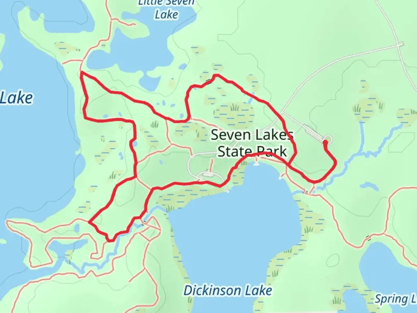 An image depicting the trail Green-Red Loop Trail and its surrounding area.