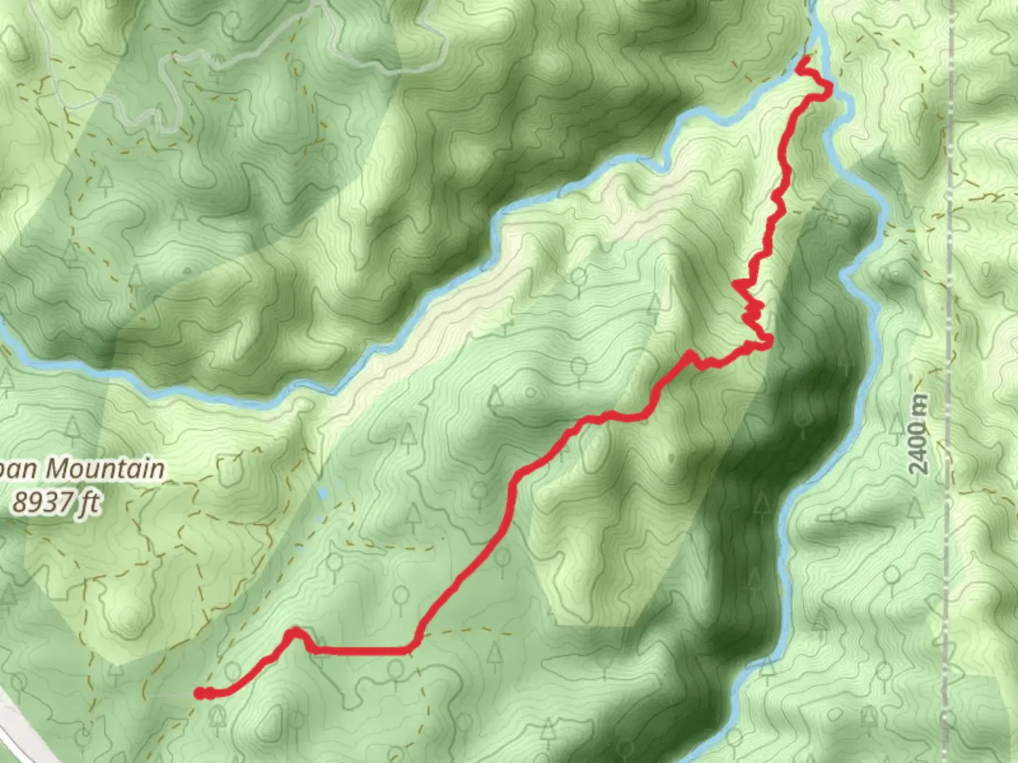 An image depicting the trail Longwater Trail and its surrounding area.