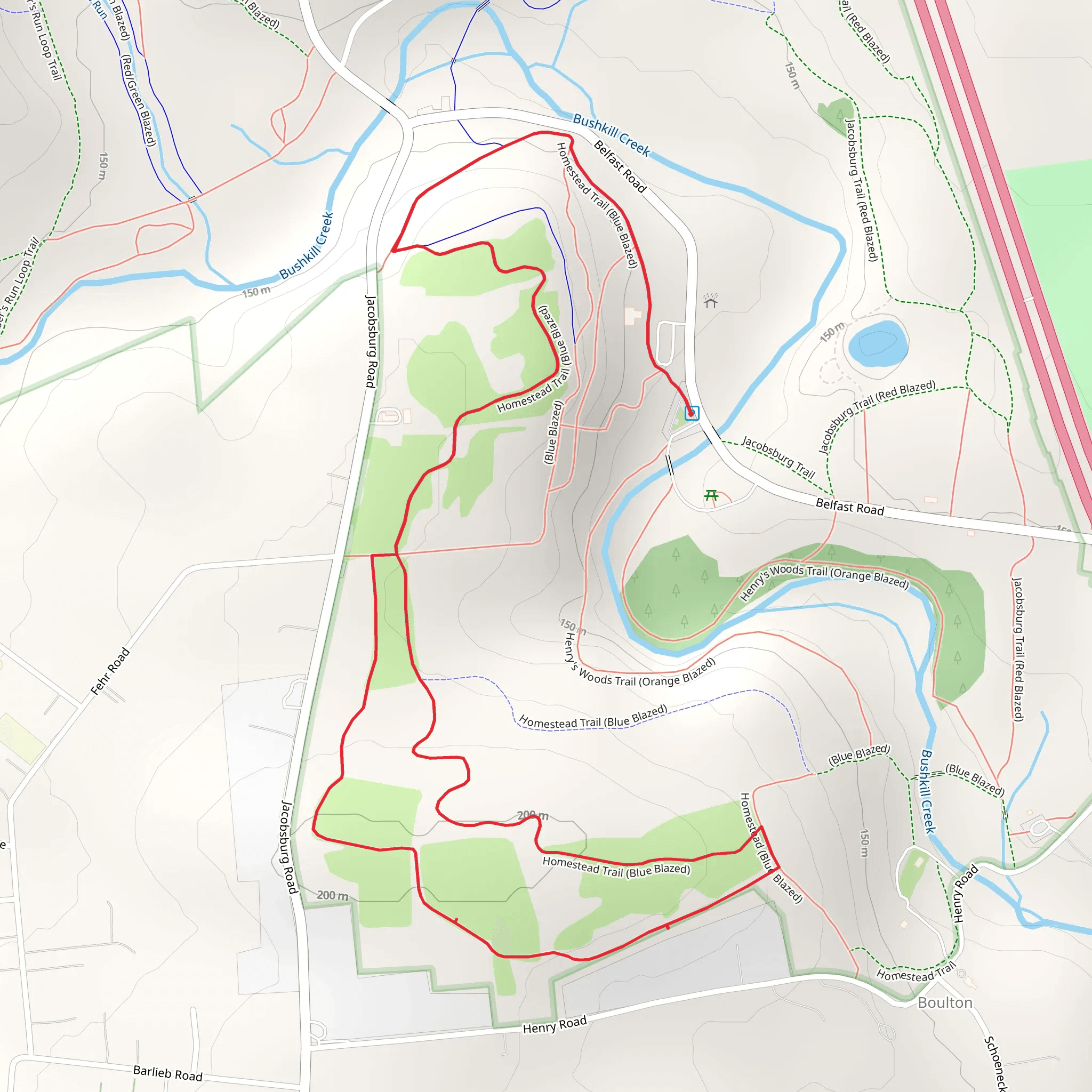Homestead Trail Loop - Blue Blazed mobile static map