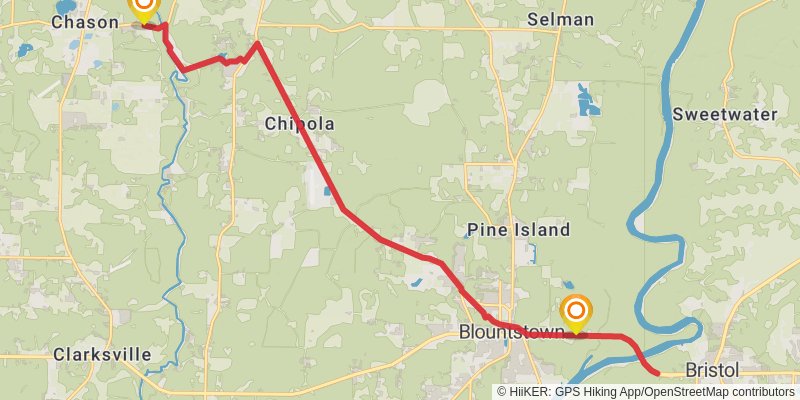 Florida National Scenic Trail stage 17 Map