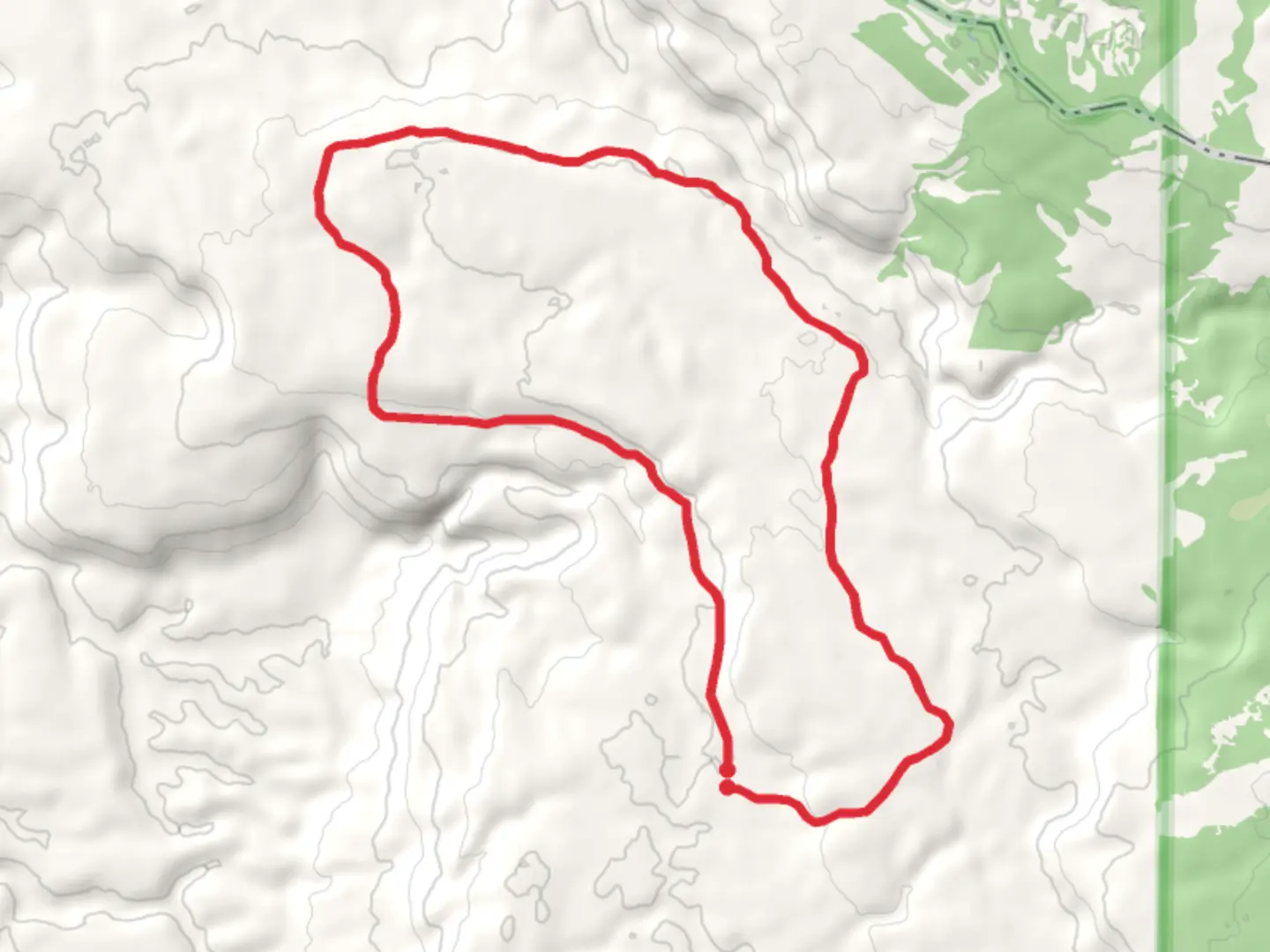 An image depicting the trail Loop around Latham Springs and its surrounding area.