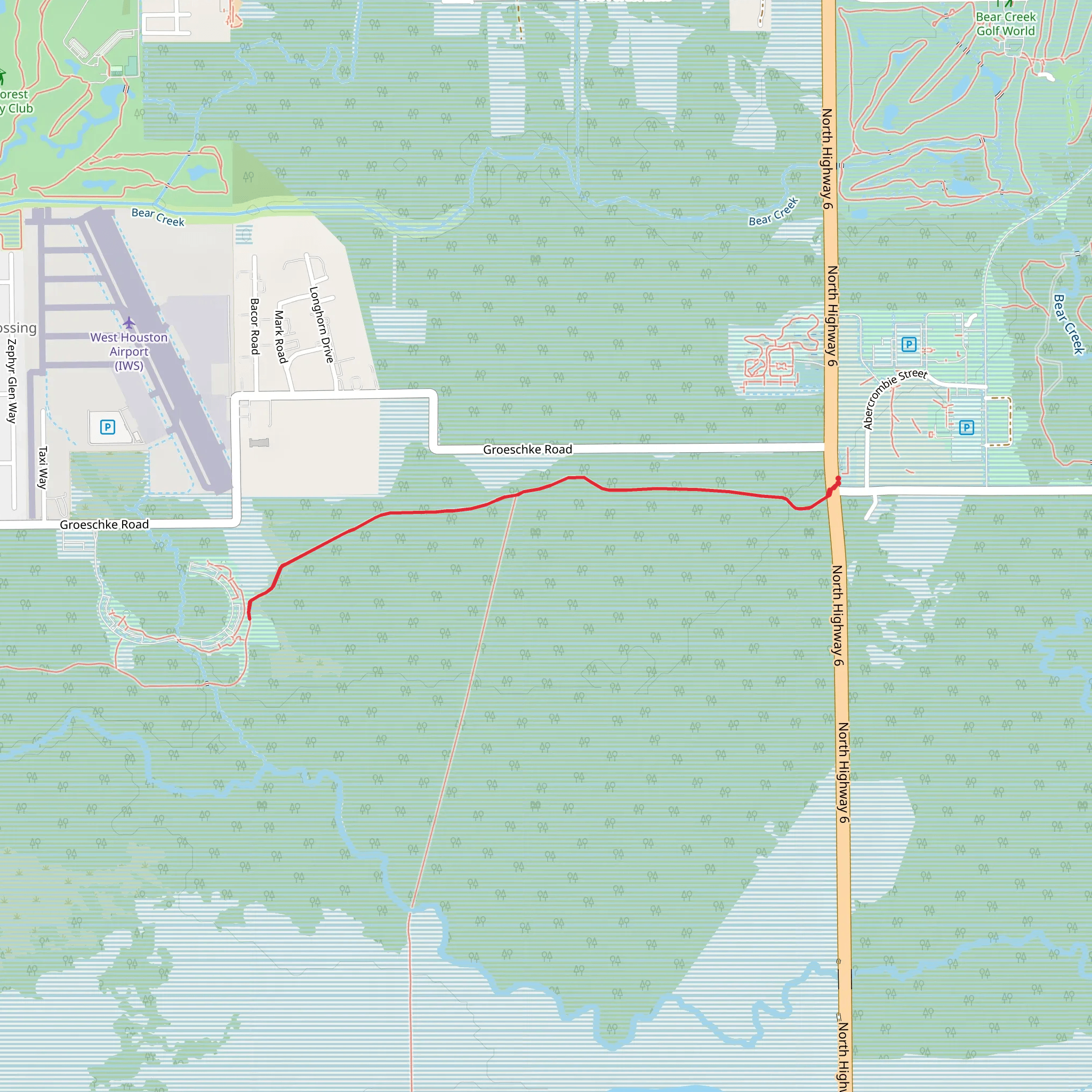 Cullen Park North Trail Out and Back mobile static map