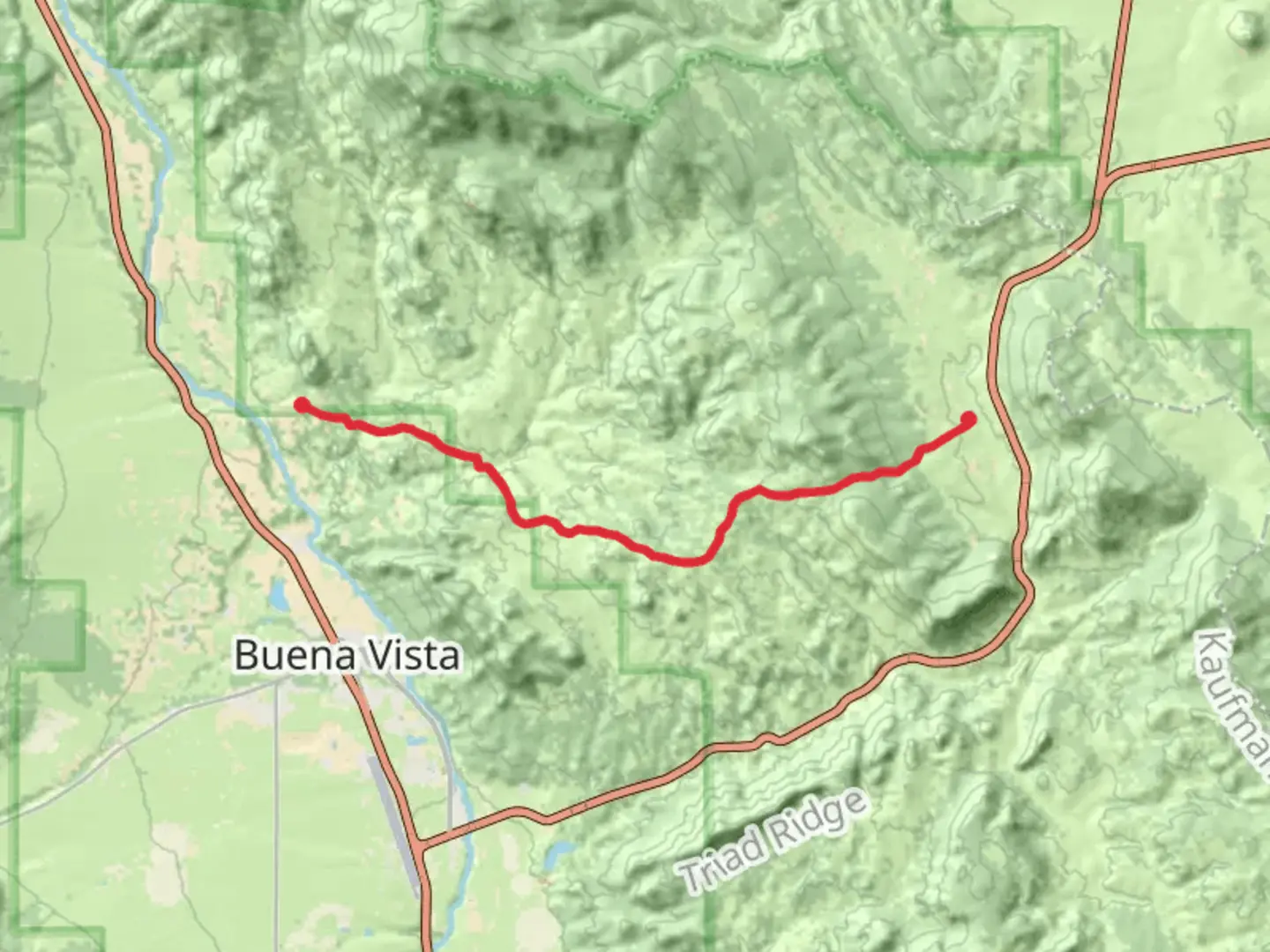 An image depicting the trail Lenhardy Cutoff and its surrounding area.