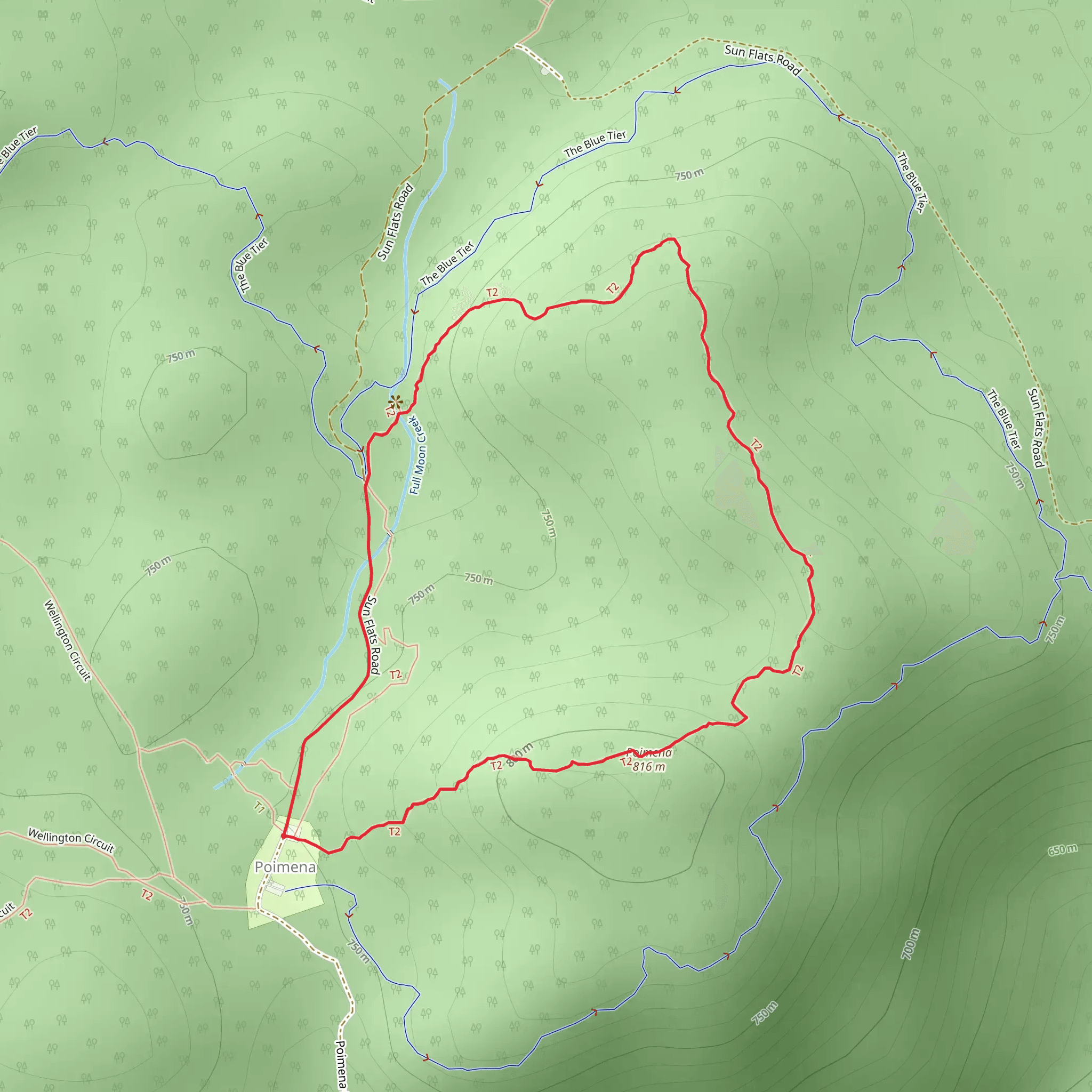 Mount Poimena Circuit Track mobile static map