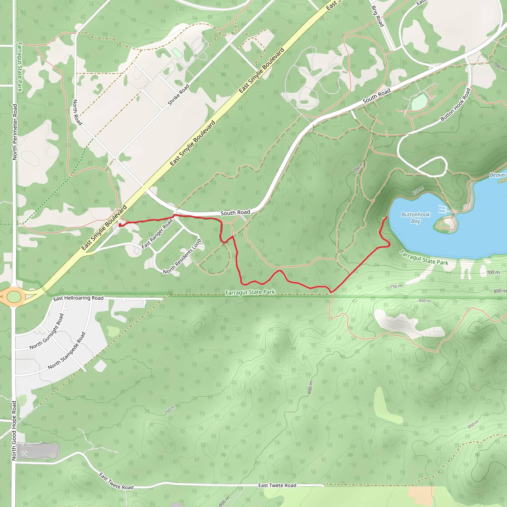 Buttonhook Bay Walk mobile static map