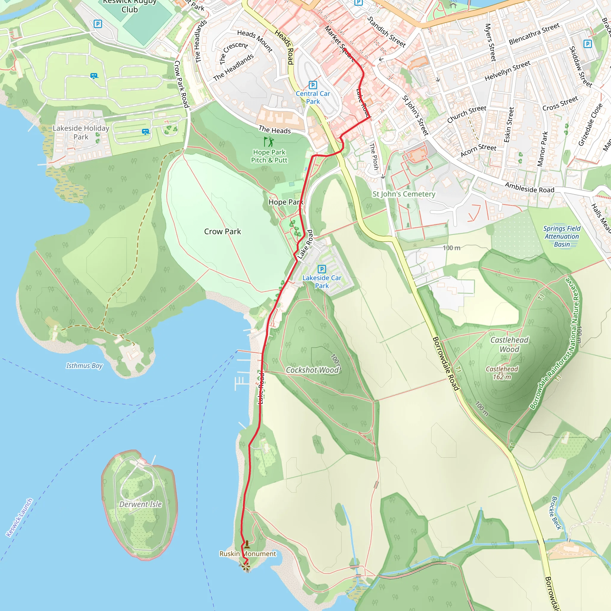 Friars Crag Walk - Keswick mobile static map