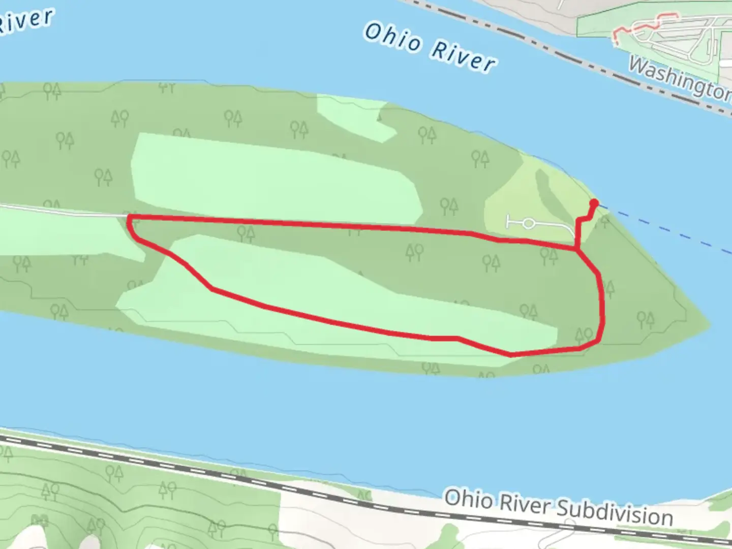 An image depicting the trail Blennerhassett Island Loop Trail and its surrounding area.