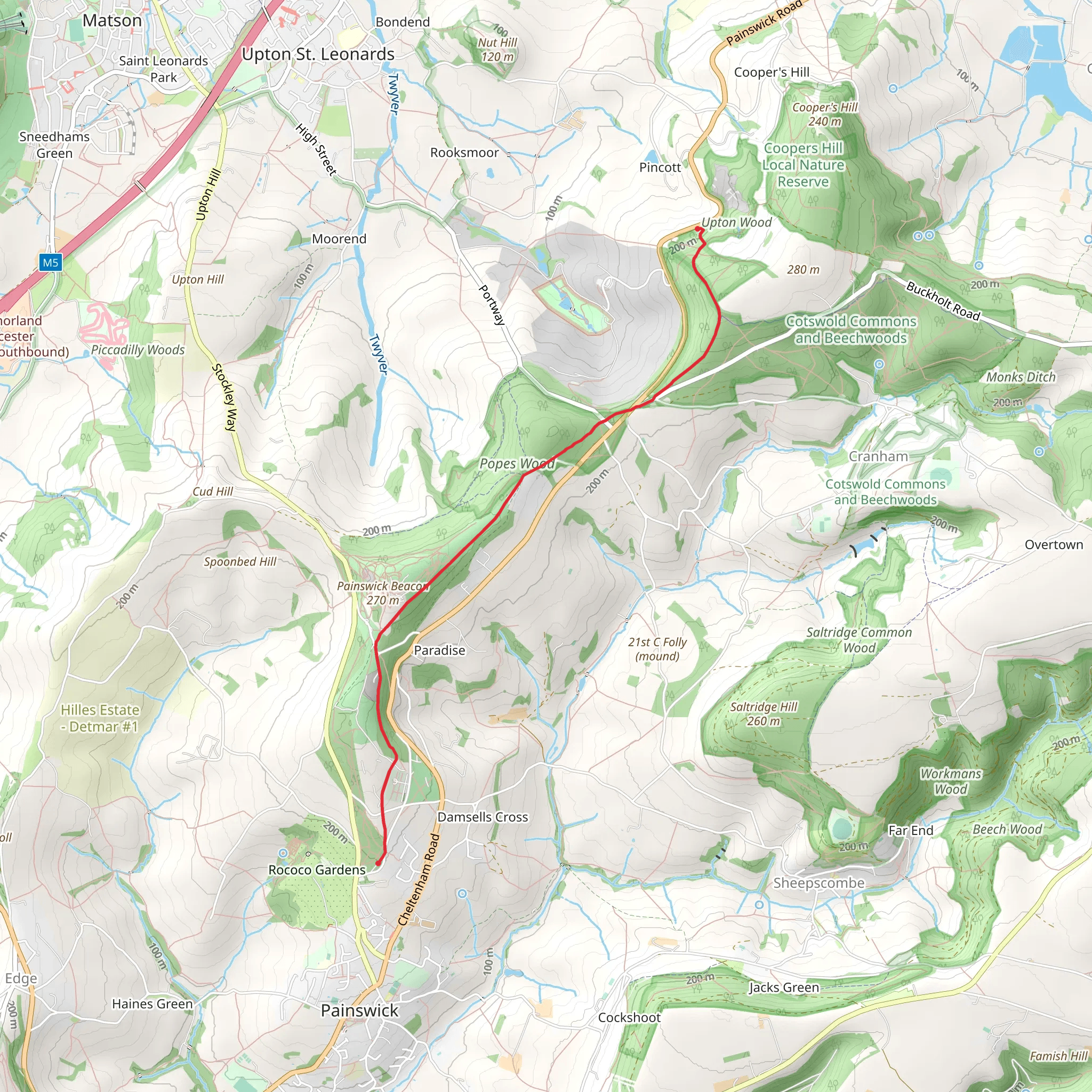Painswick Golf Course Walk mobile static map