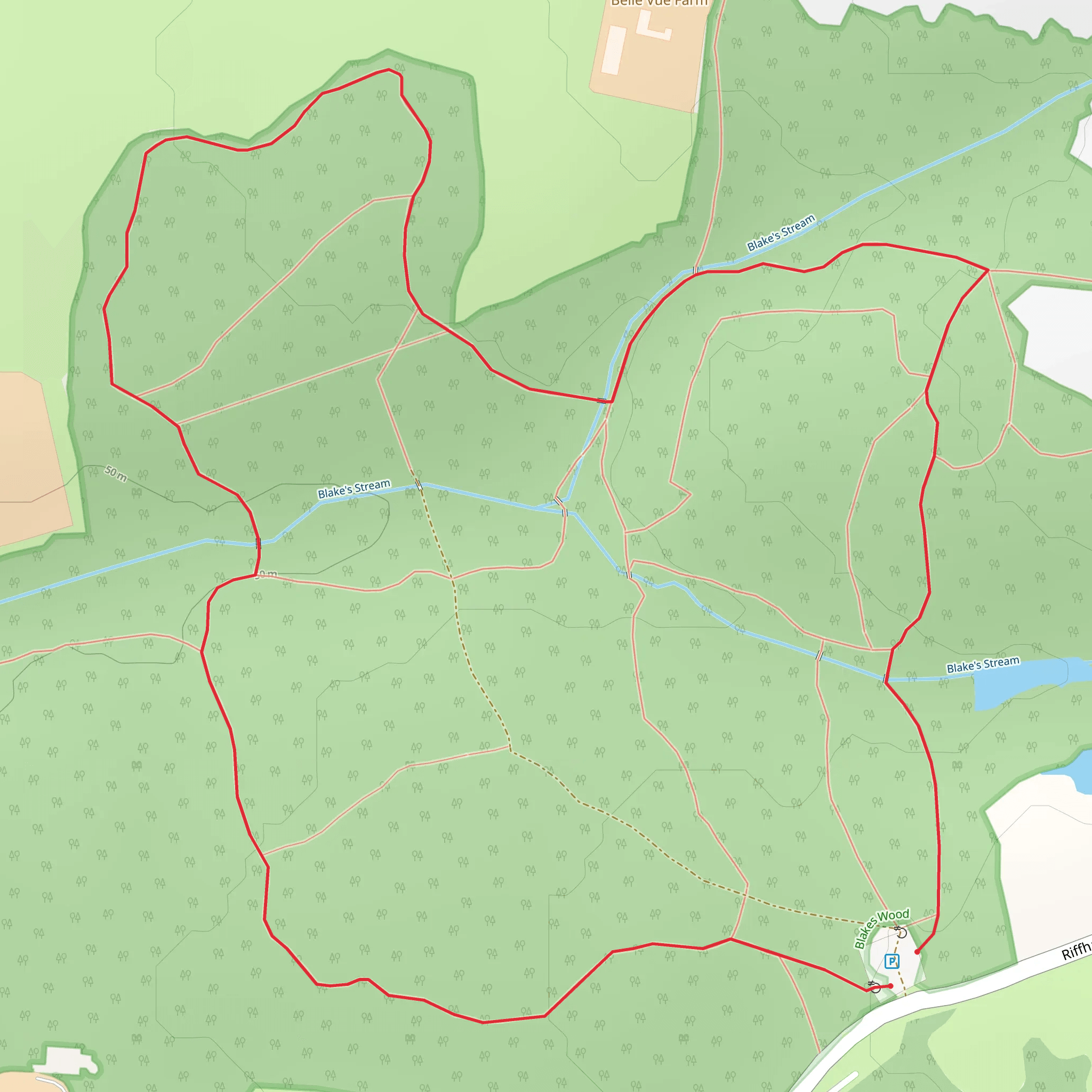 Blake's Wood Loop mobile static map