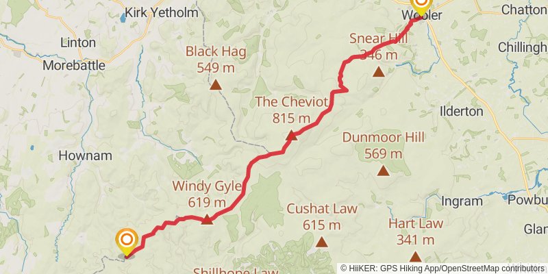 Carlisle to Cat and Fiddle Walk stage 7 Map