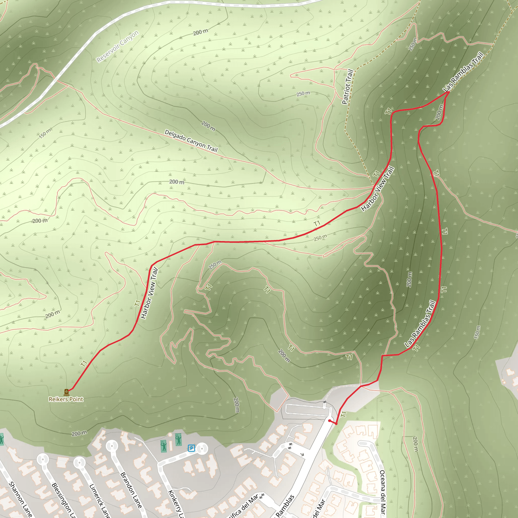 Las Ramblas and Harbor View Trail mobile static map