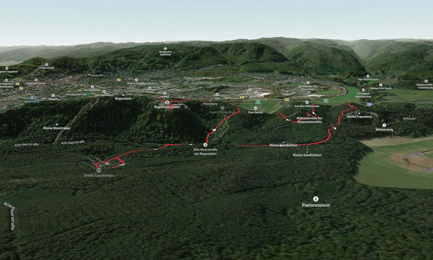 Sandhohlen and Felsburgruine Regenstein Loop