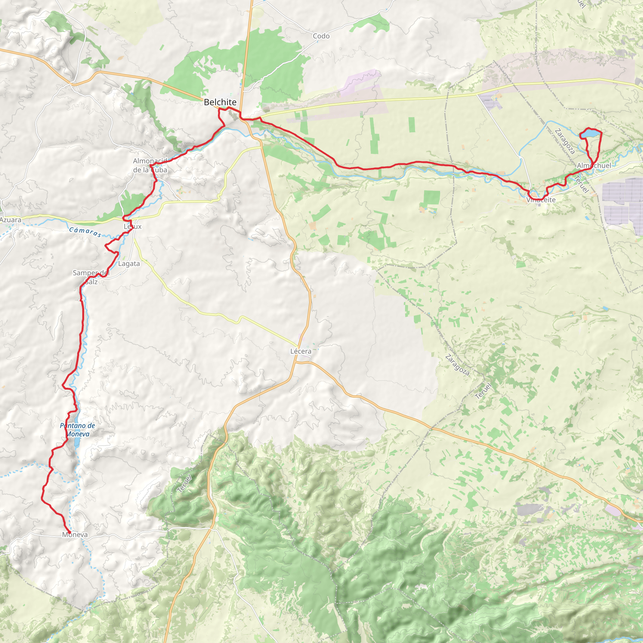Moneva - Almonchuel PR Z 80 mobile static map