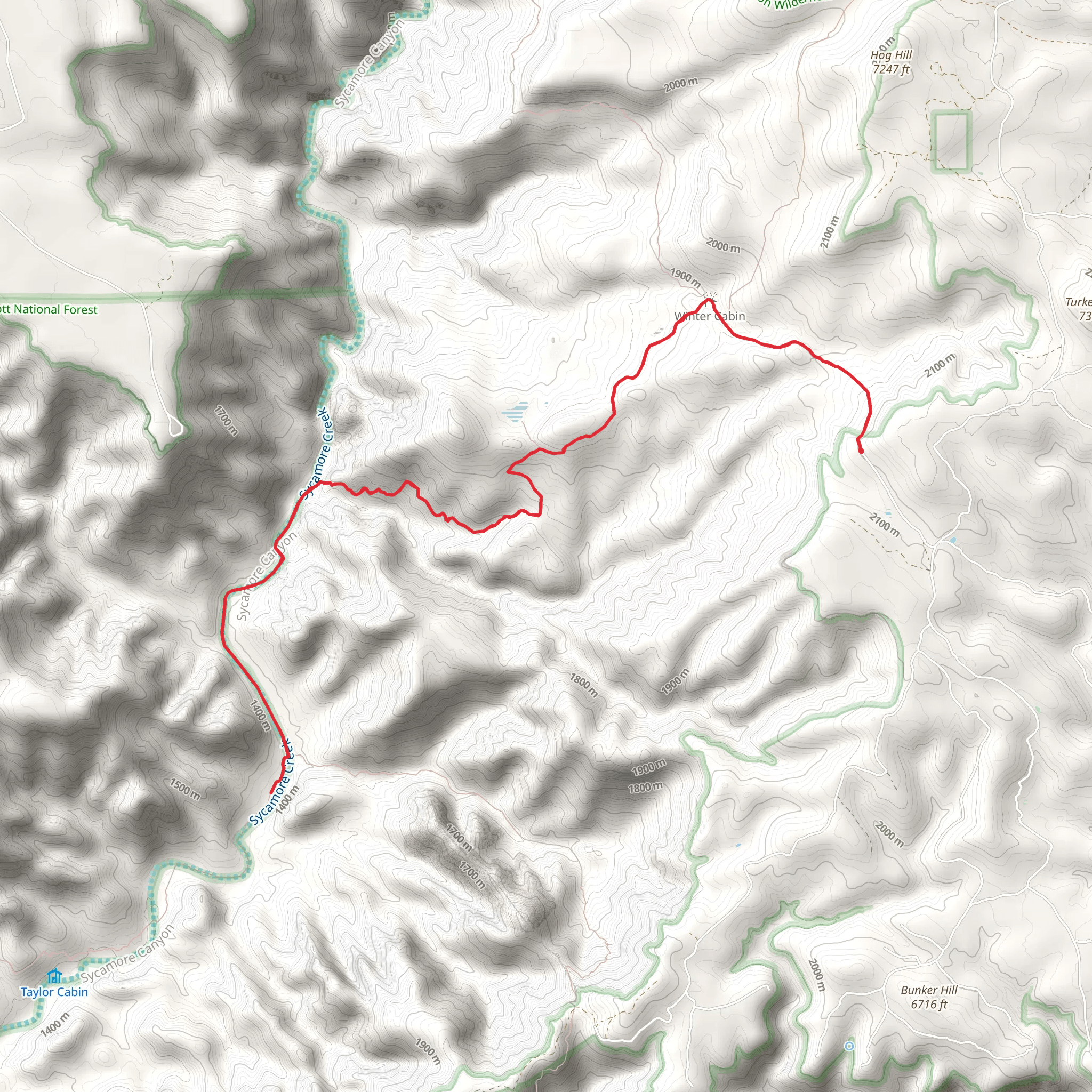 Winter Cabin Trail mobile static map