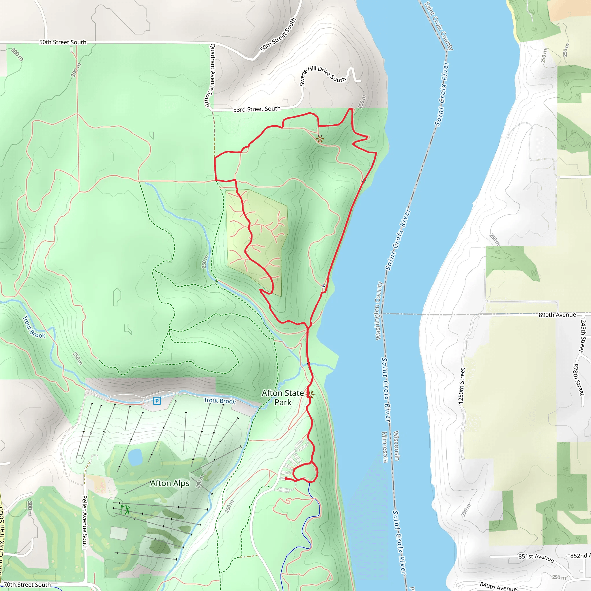 Afton State Park Loop mobile static map