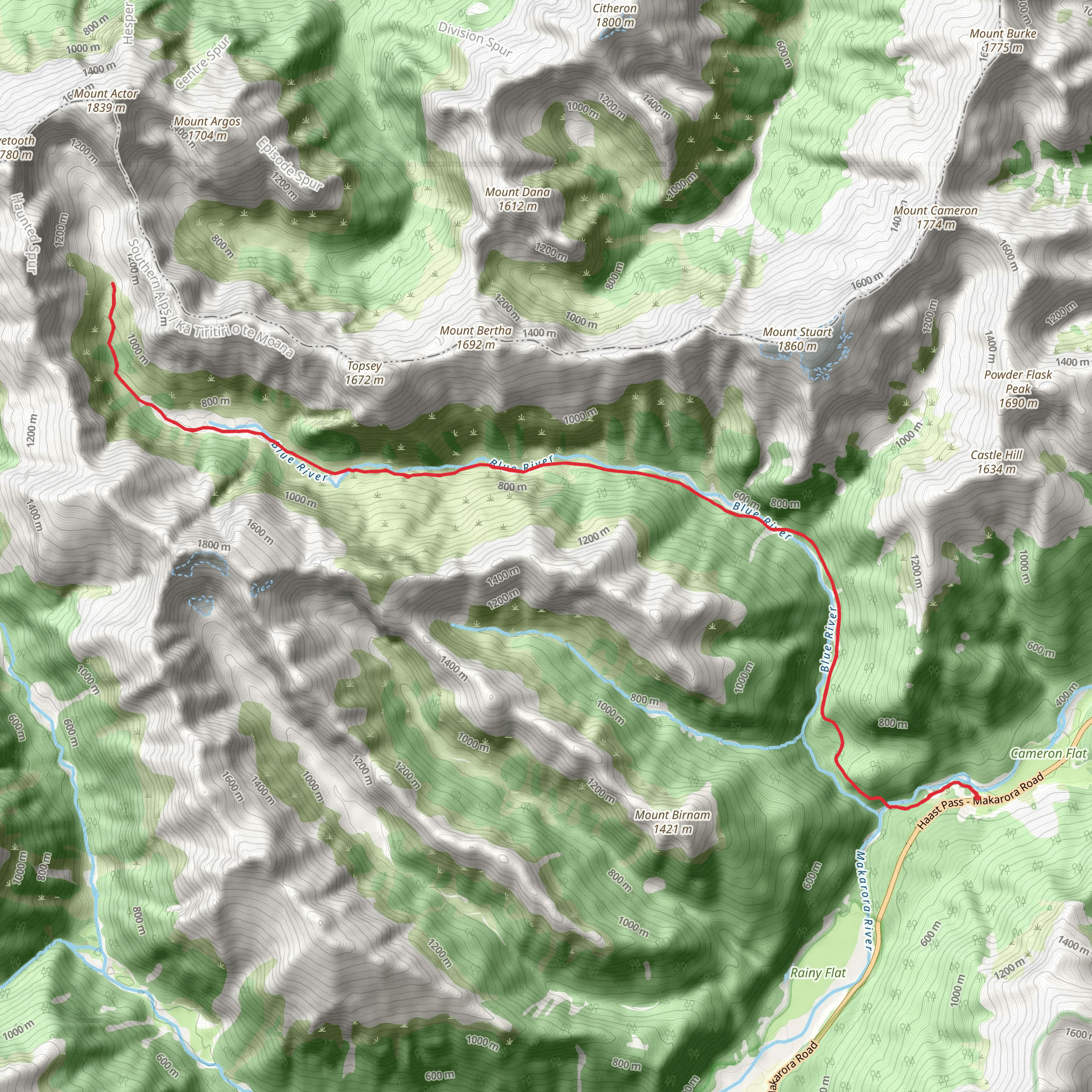 Blue Valley Track mobile static map