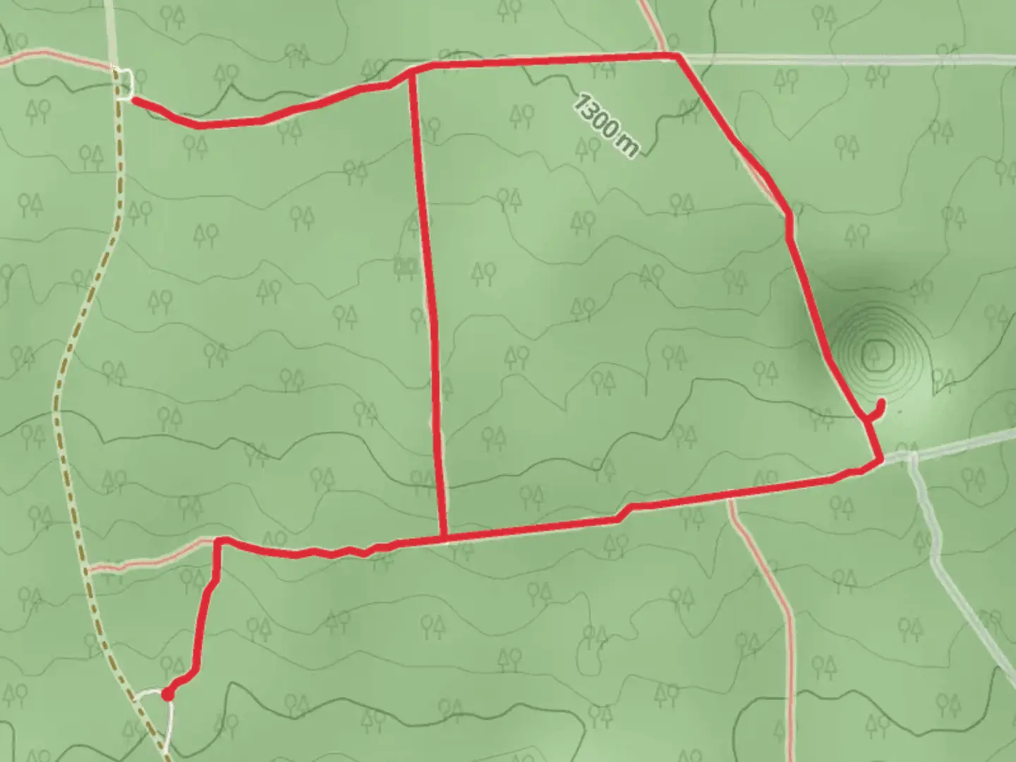 An image depicting the trail Hawaii Volcanoes National Park Loop and its surrounding area.