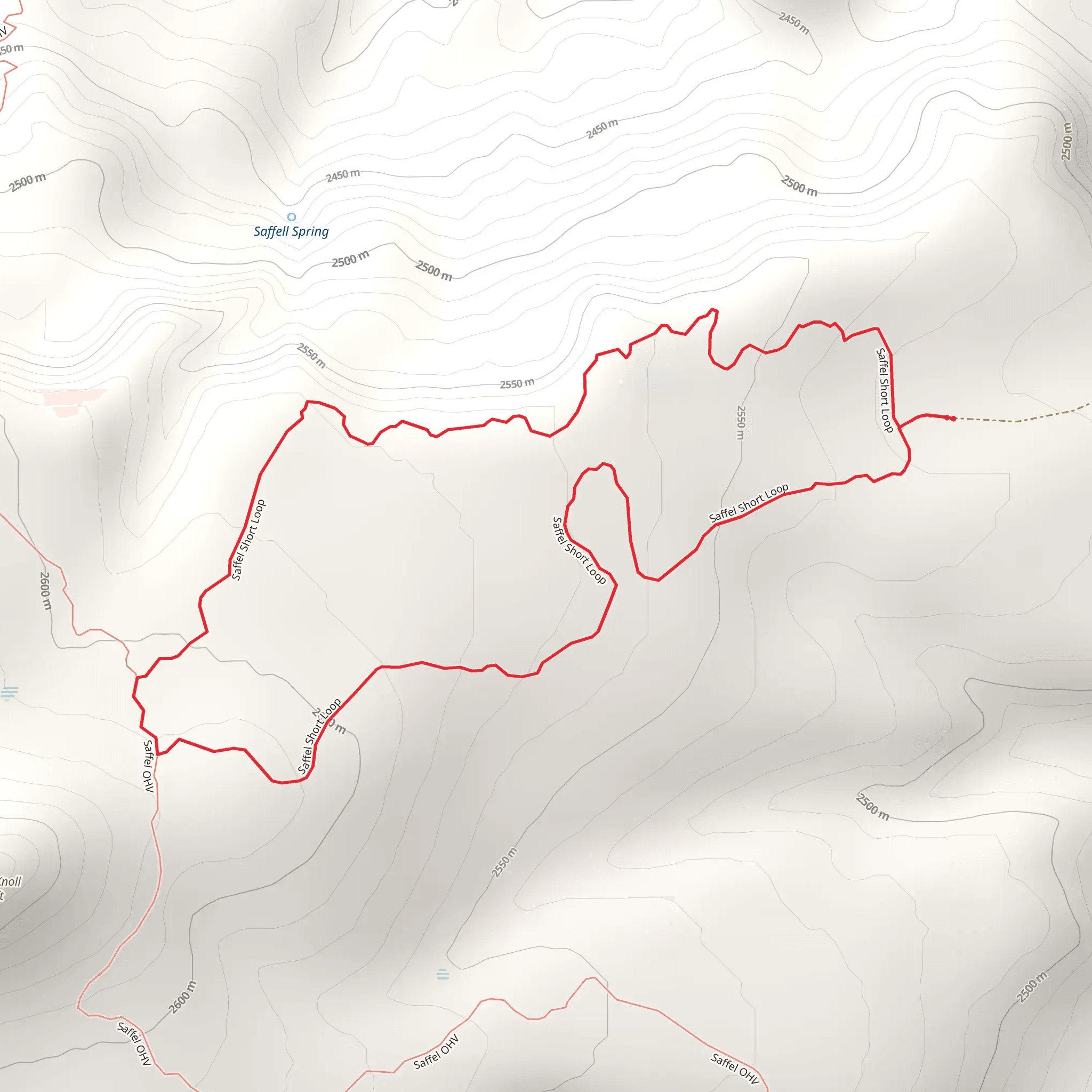 Saffel Short Loop Trail mobile static map
