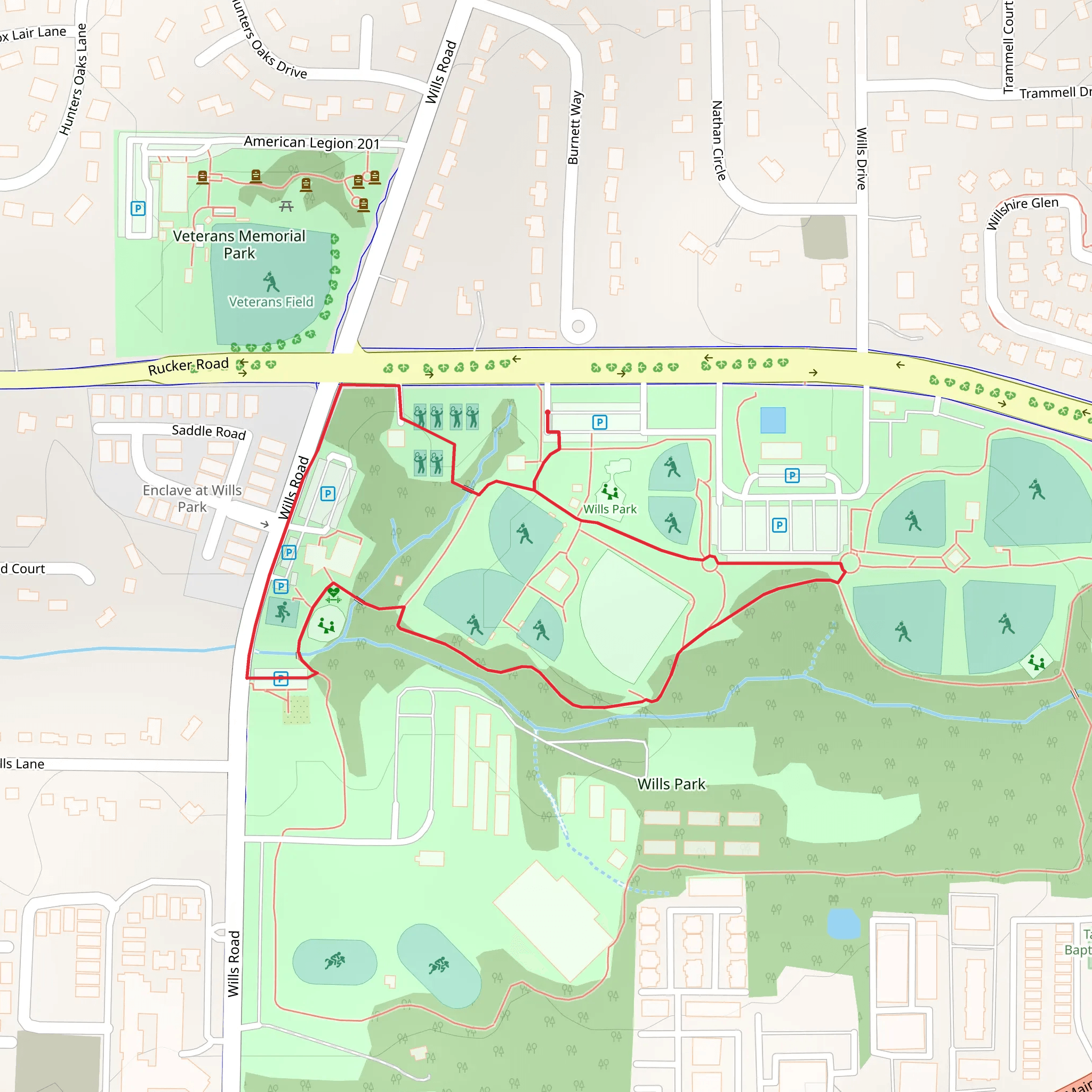 Wills Park West Loop mobile static map
