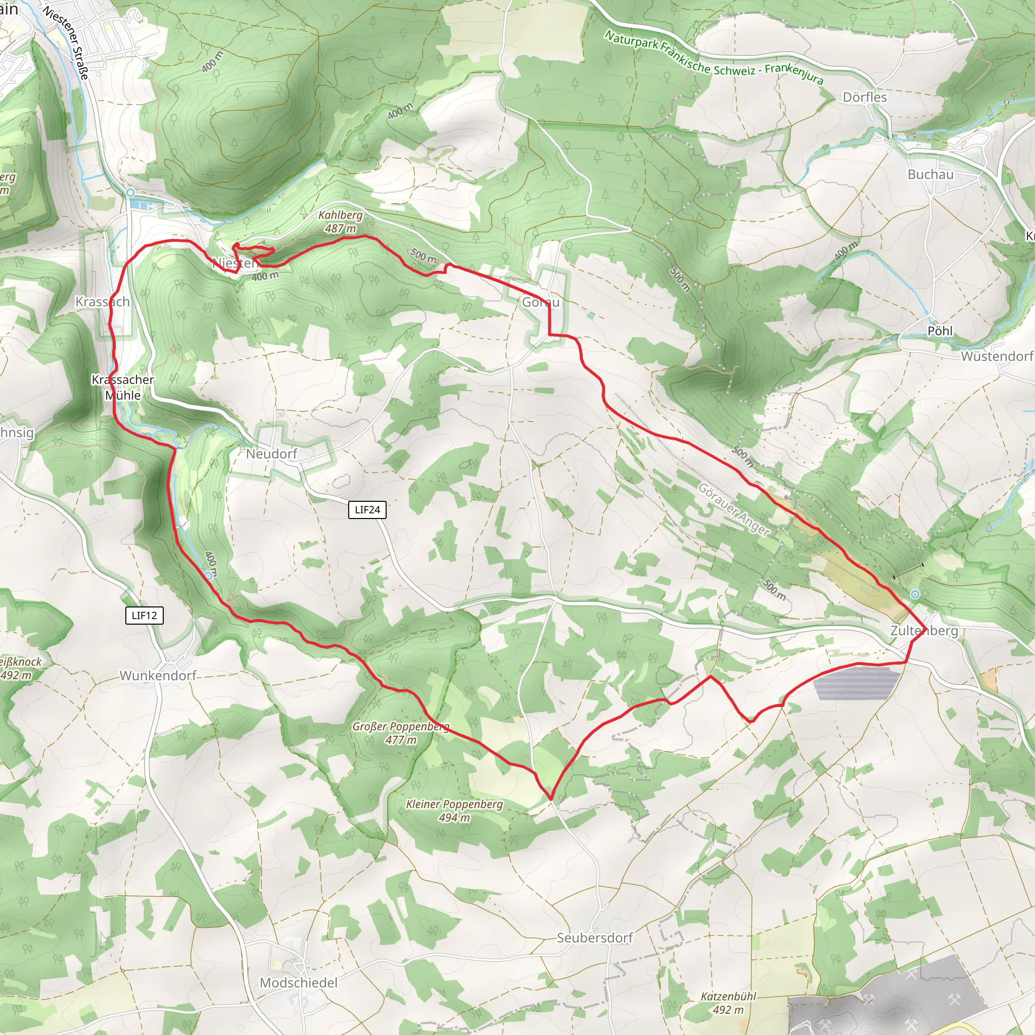 Niesten to Zultenberg Loop mobile static map