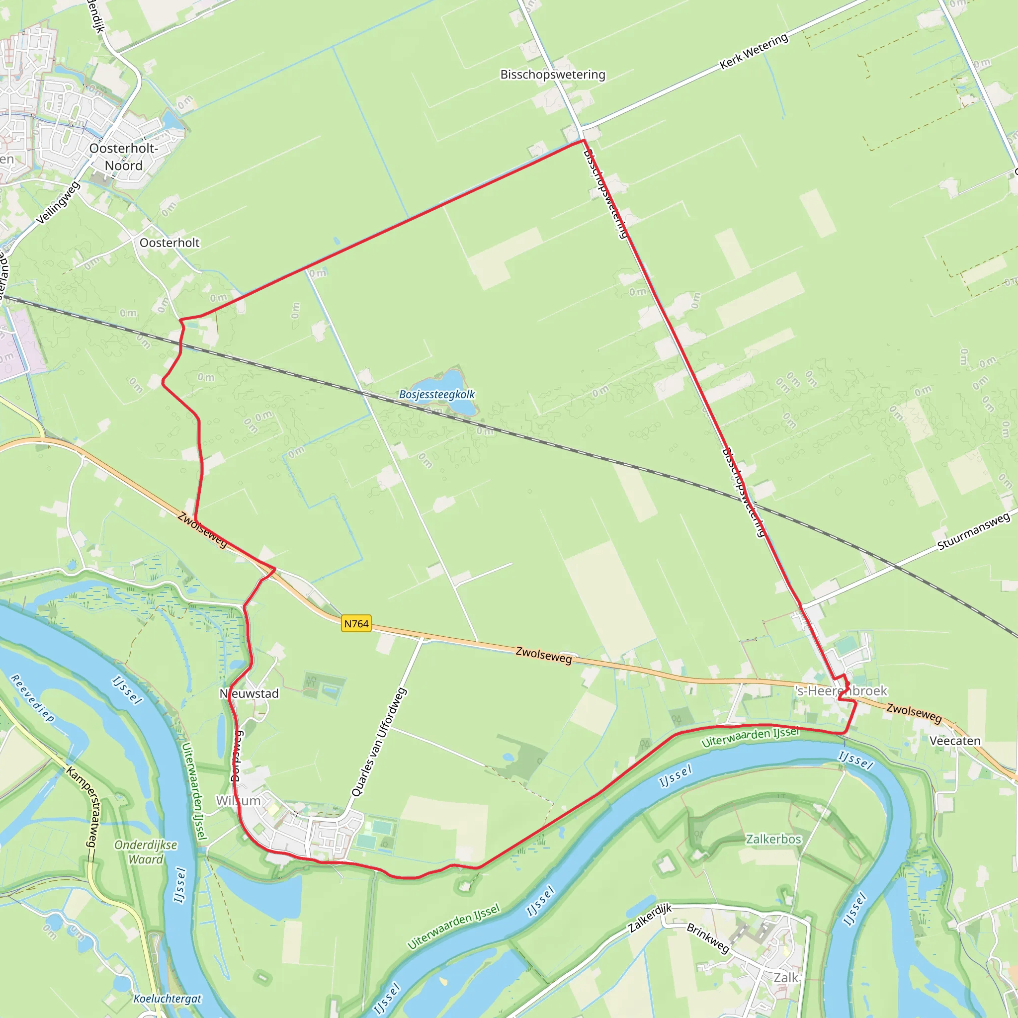 Wilsum and Kamper Wetering Loop mobile static map